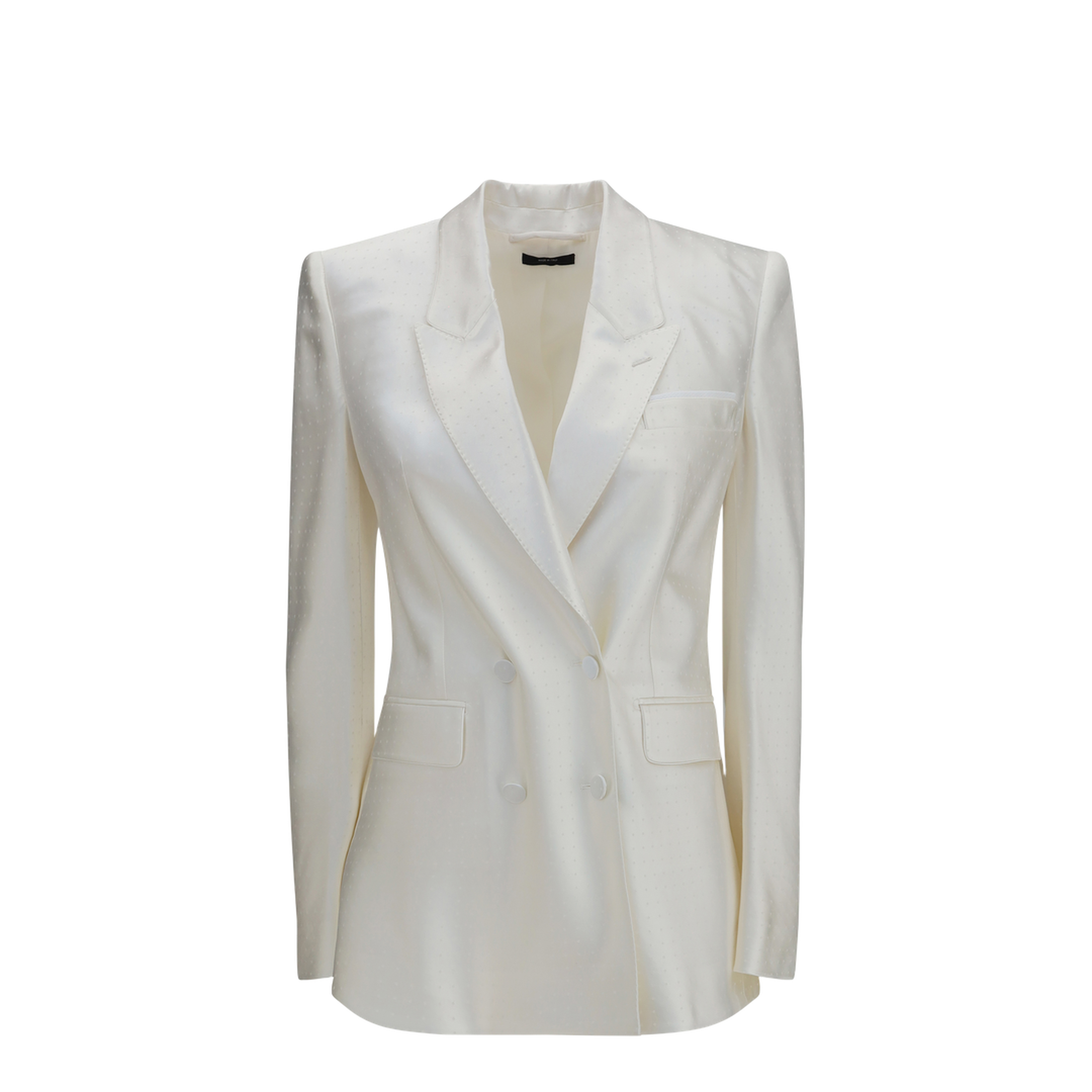 Polka-dot Satin Double-breasted Blazer - Image 1