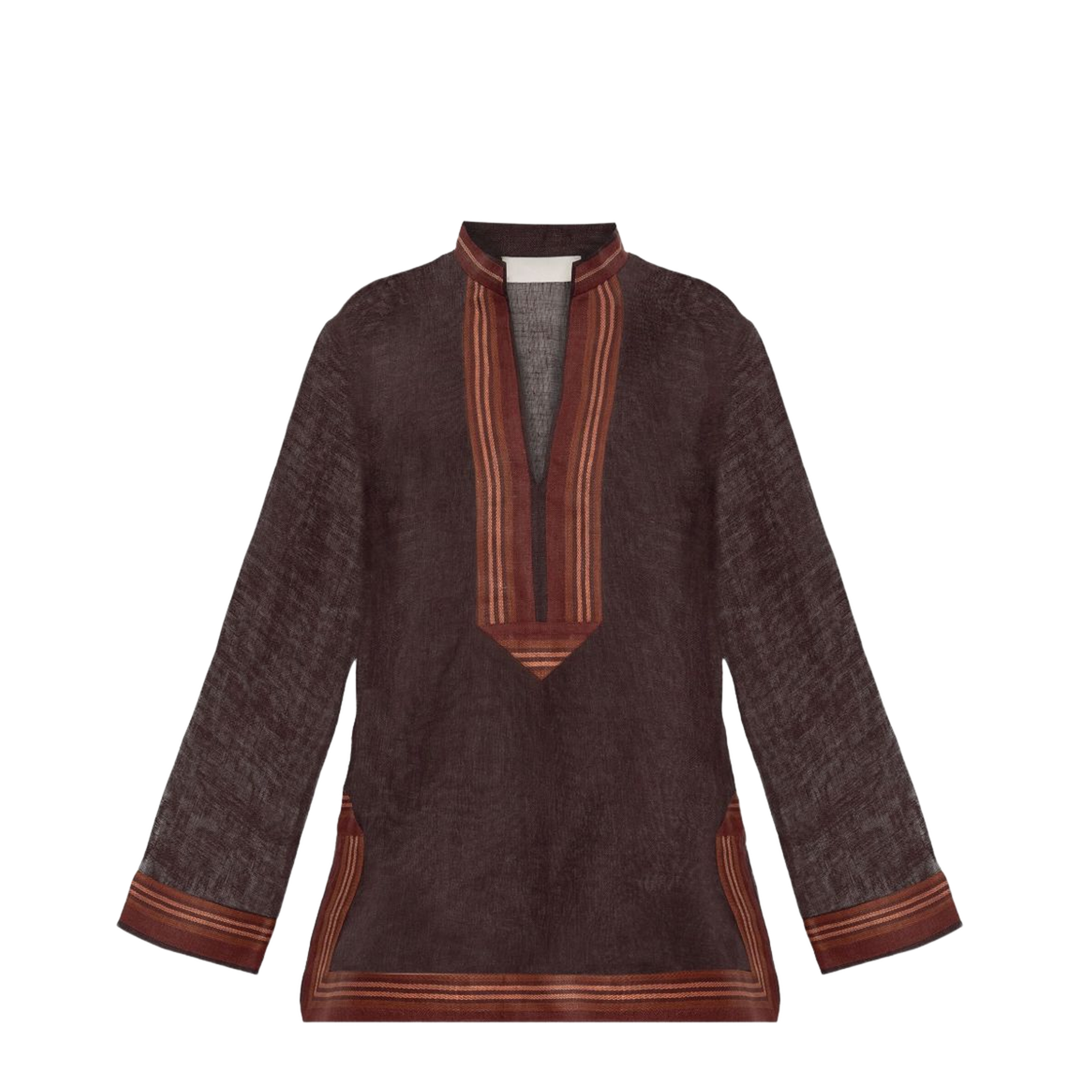 Brown Linen Blouse - Image 1