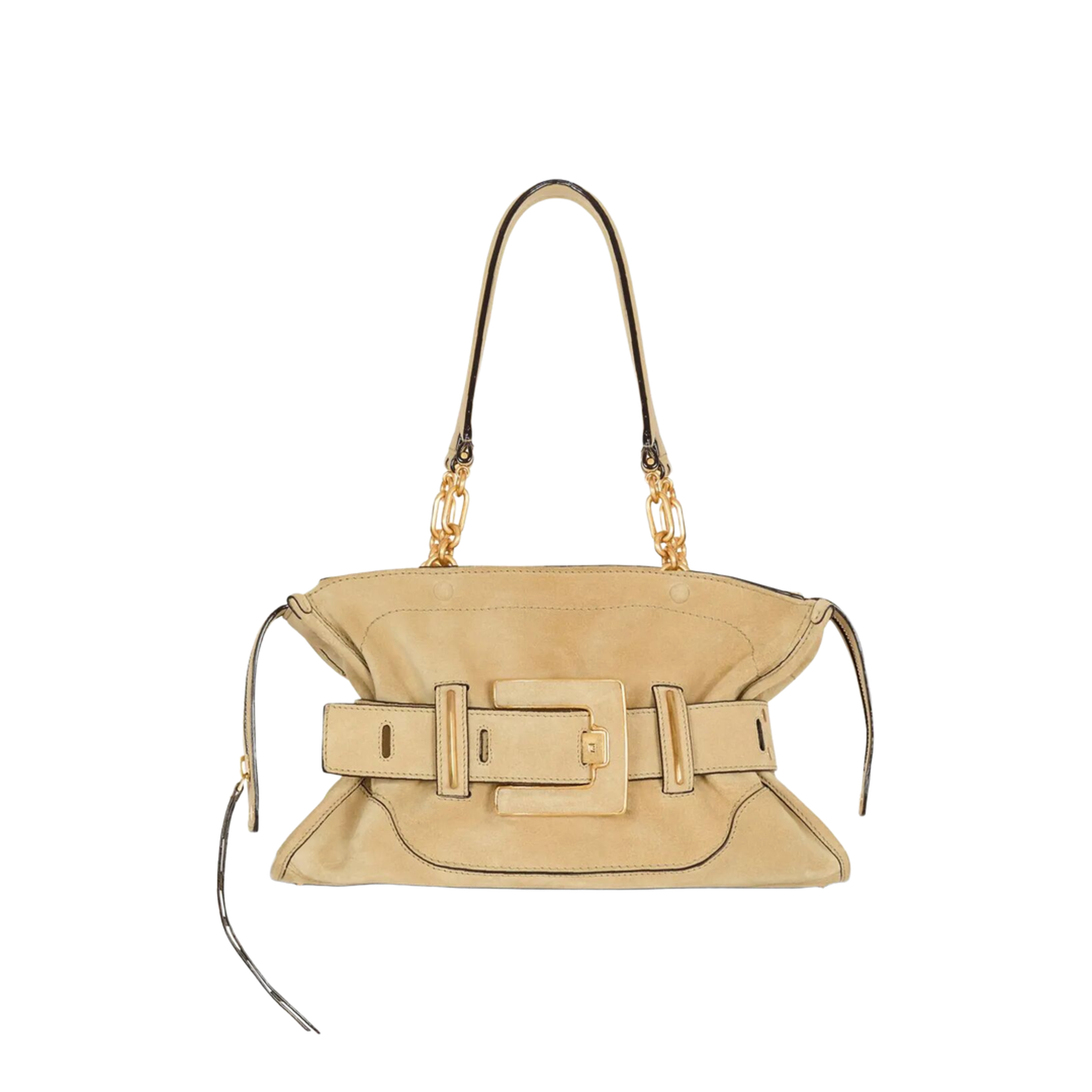 Anthem Suede Shoulder Bag - Beige - Image 1