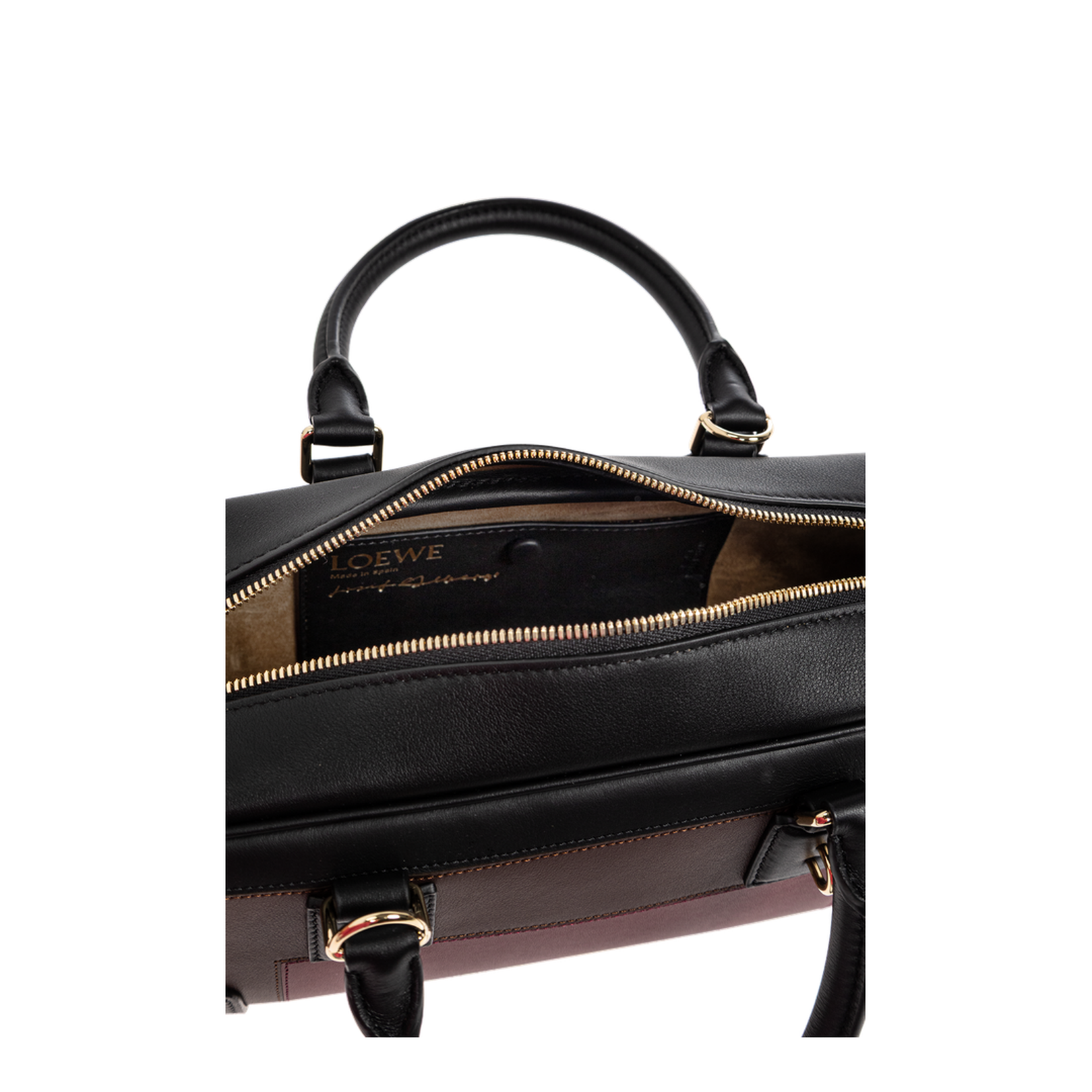 Amazona 23 Cropped Leather Shoulder Bag - Black/Burgundy - Image 5