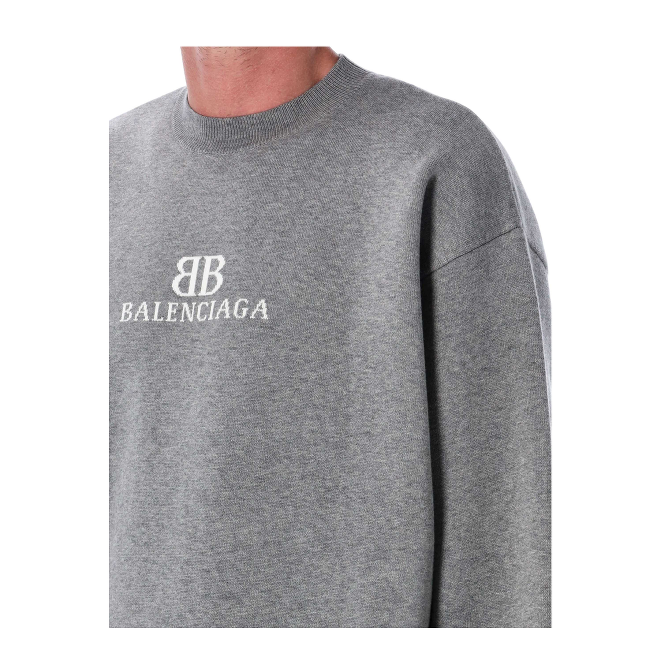 Cotton Crewneck Sweatshirt Grey - Image 3