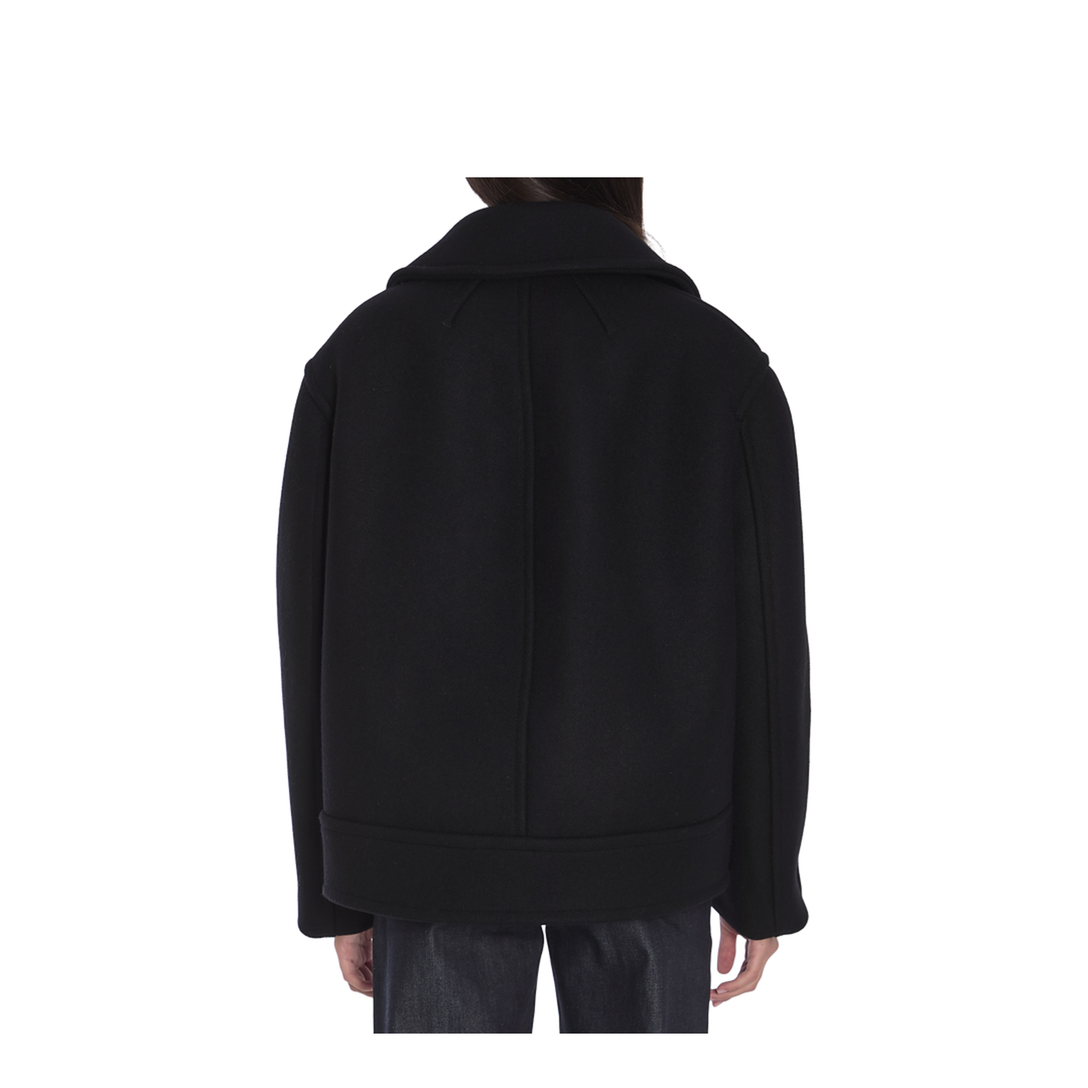 Oversize Pea Coat in Wool - Image 4