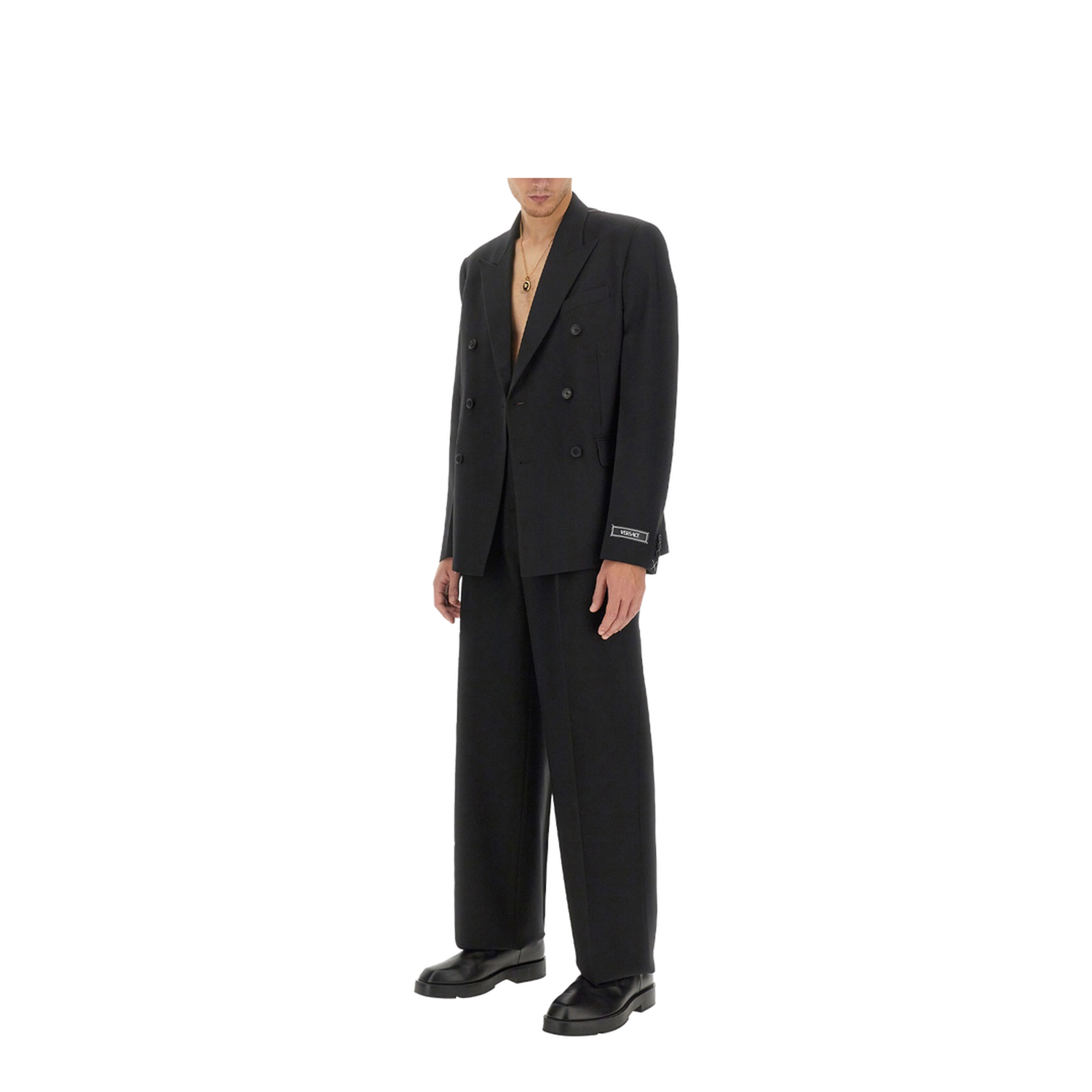 Formal Jacket Wool Fabric - Black - Image 5