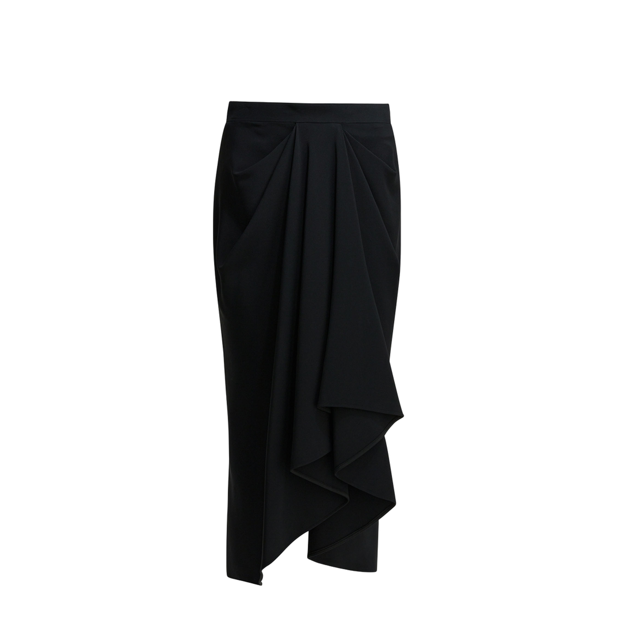 Draped Crepe Cady Midi Skirt - Image 1