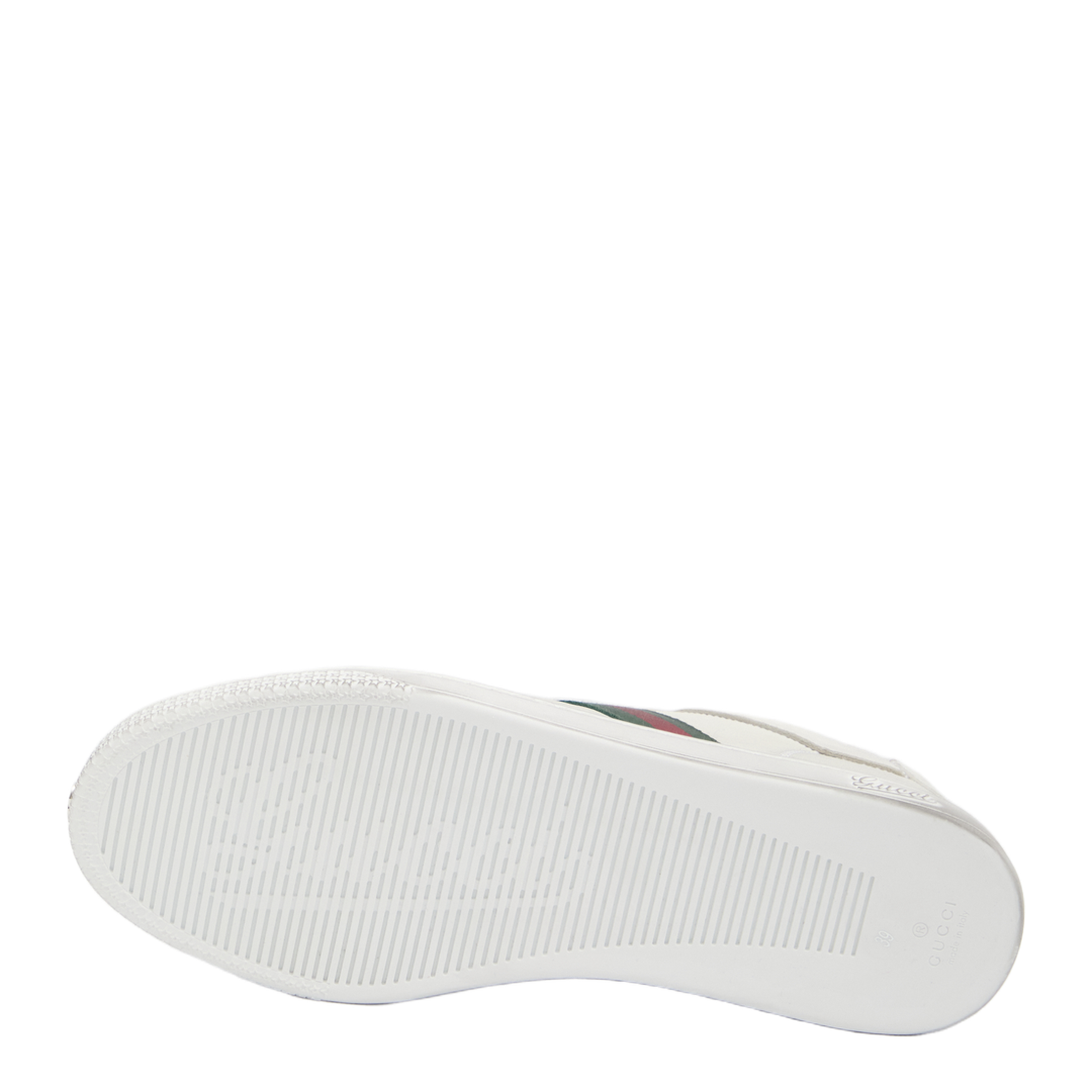 Stretch Low-Top Trainer in White Leather - Image 4