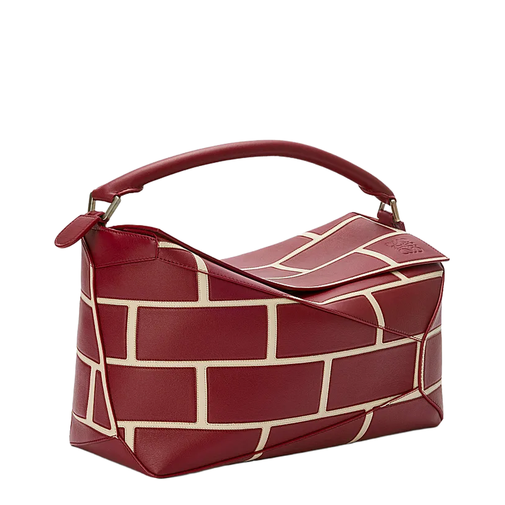 Large Puzzle Edge Bag in Classic Calfskin Red - Image 2