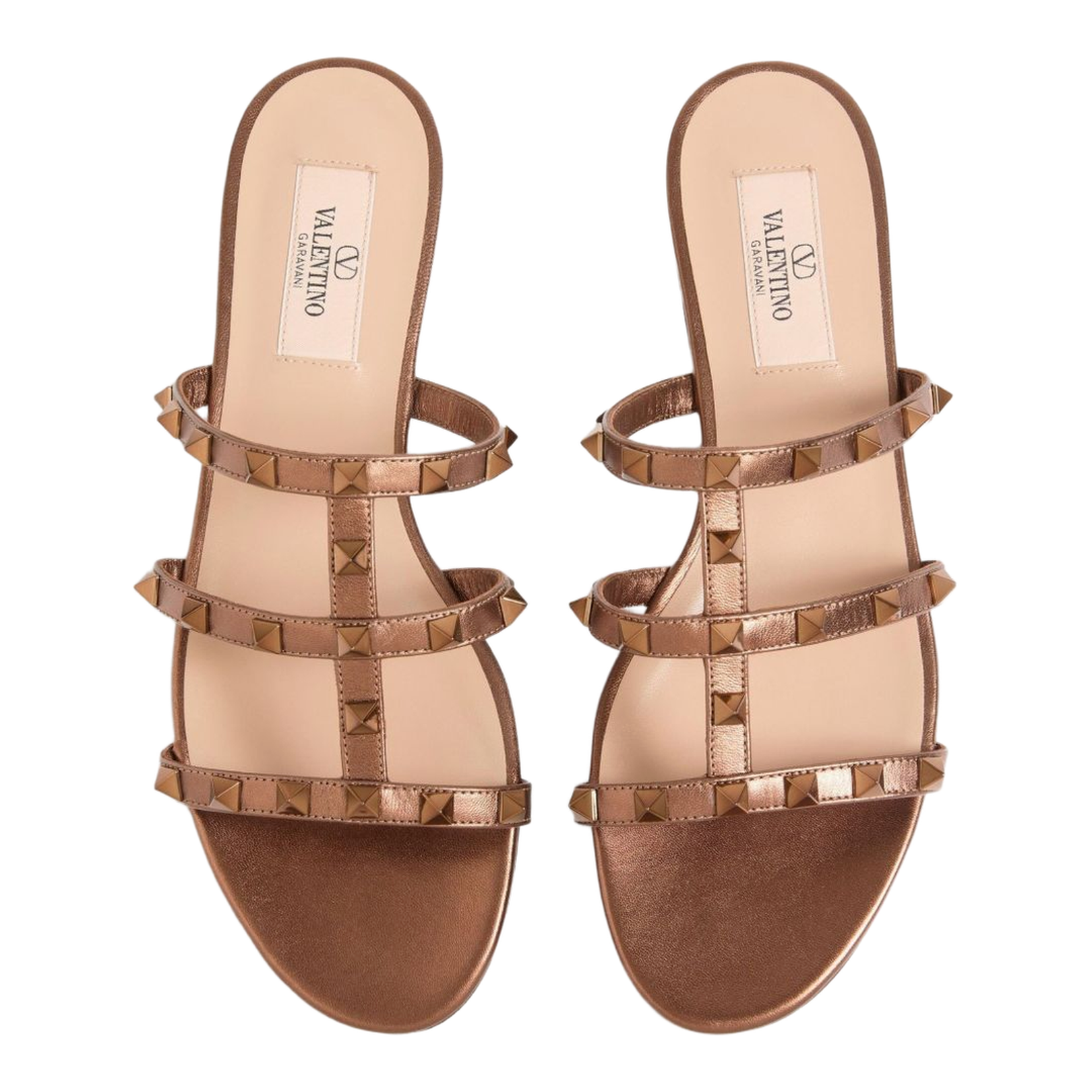 Rockstud Leather Flat Sandals - Image 6