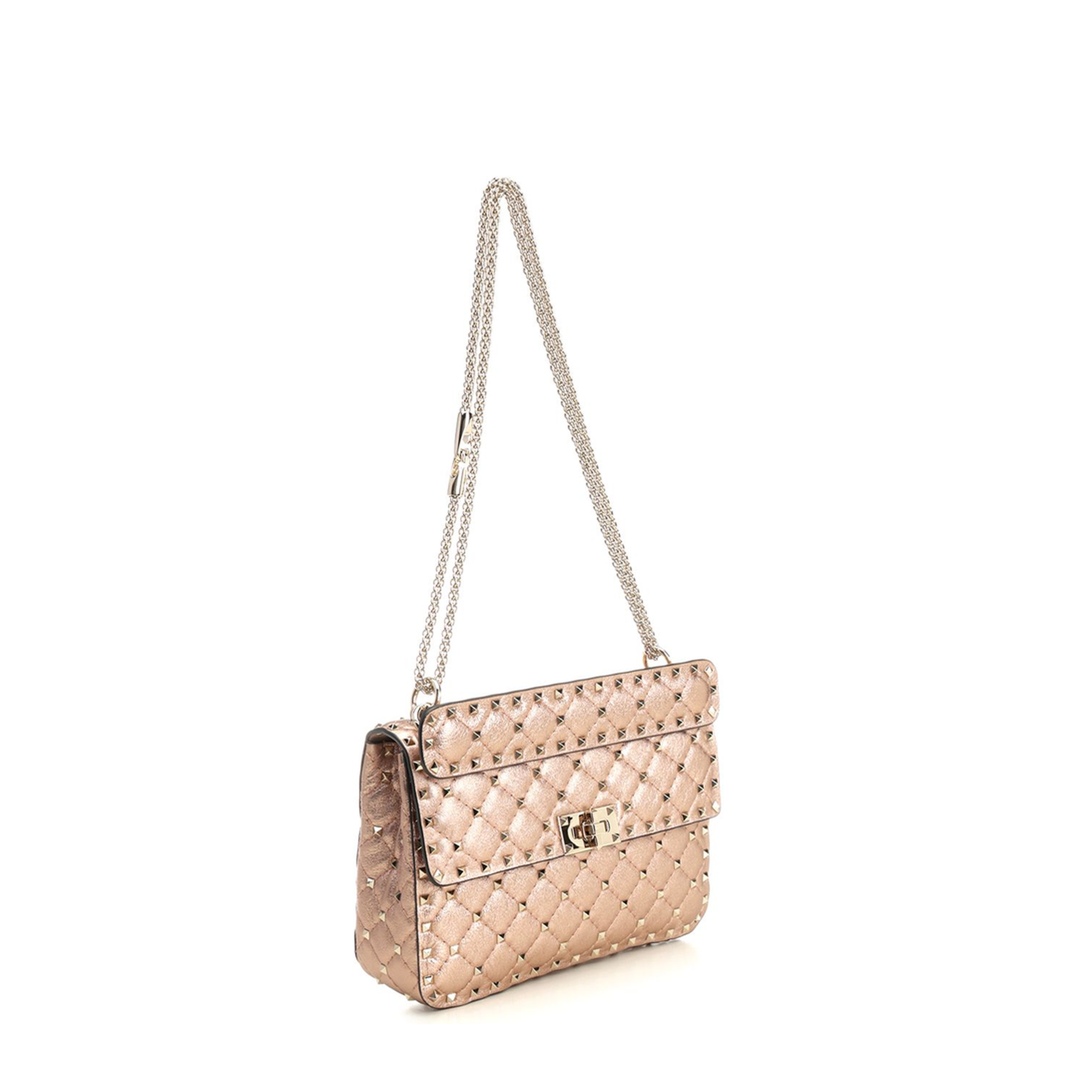 Medium Shoulder Bag Rockstud Spike Nappa Laminata Platinum Studs - Image 5