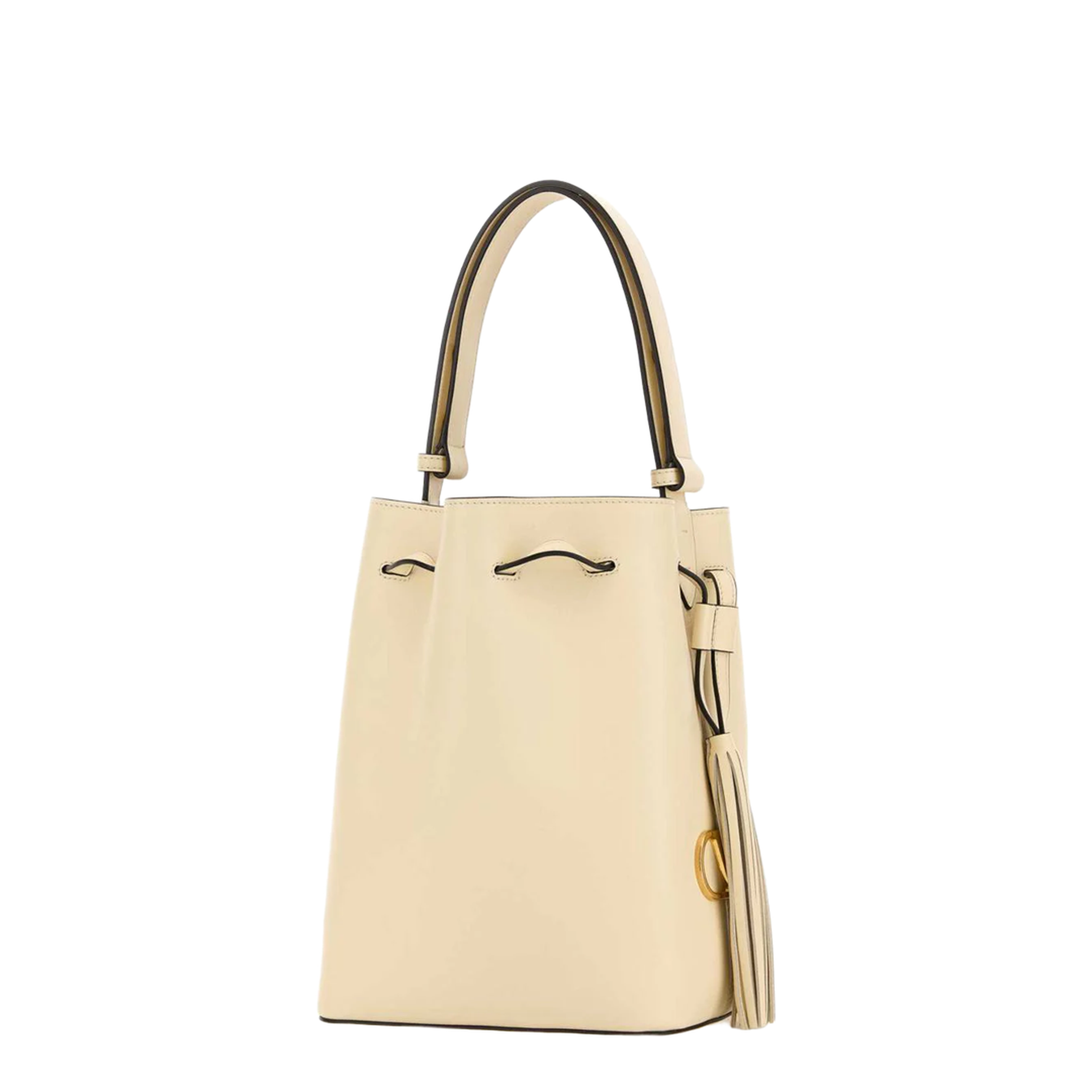 VLogo Signature Mini Grained Calfskin Bucket Bag - White - Image 2