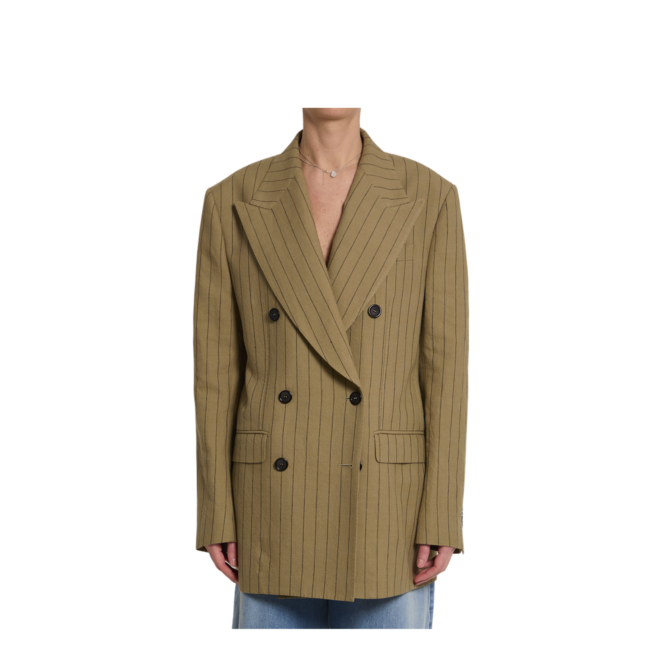 Double-breasted linen jacket - Image 1