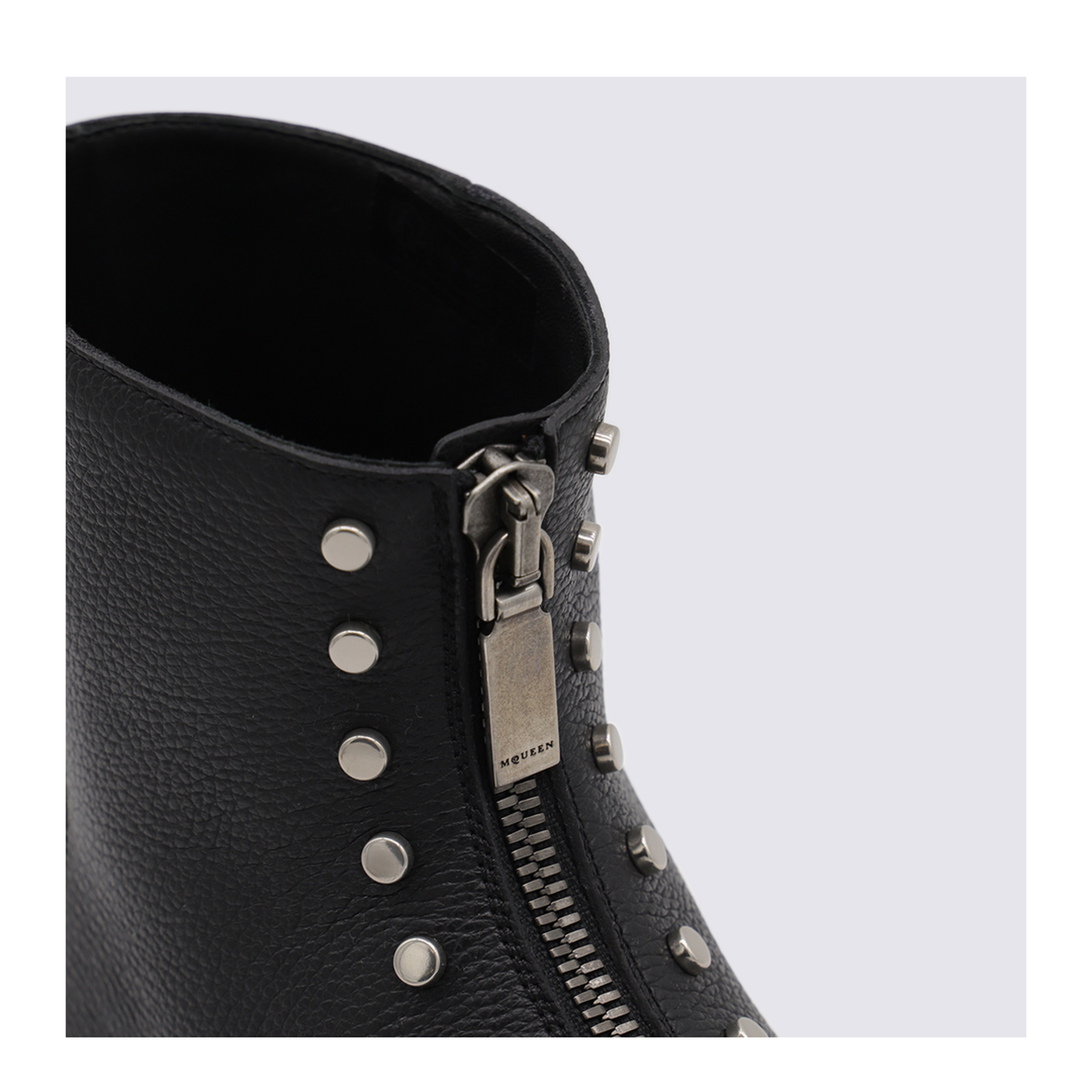 Leather Ankle Boots With Studs - Image 8