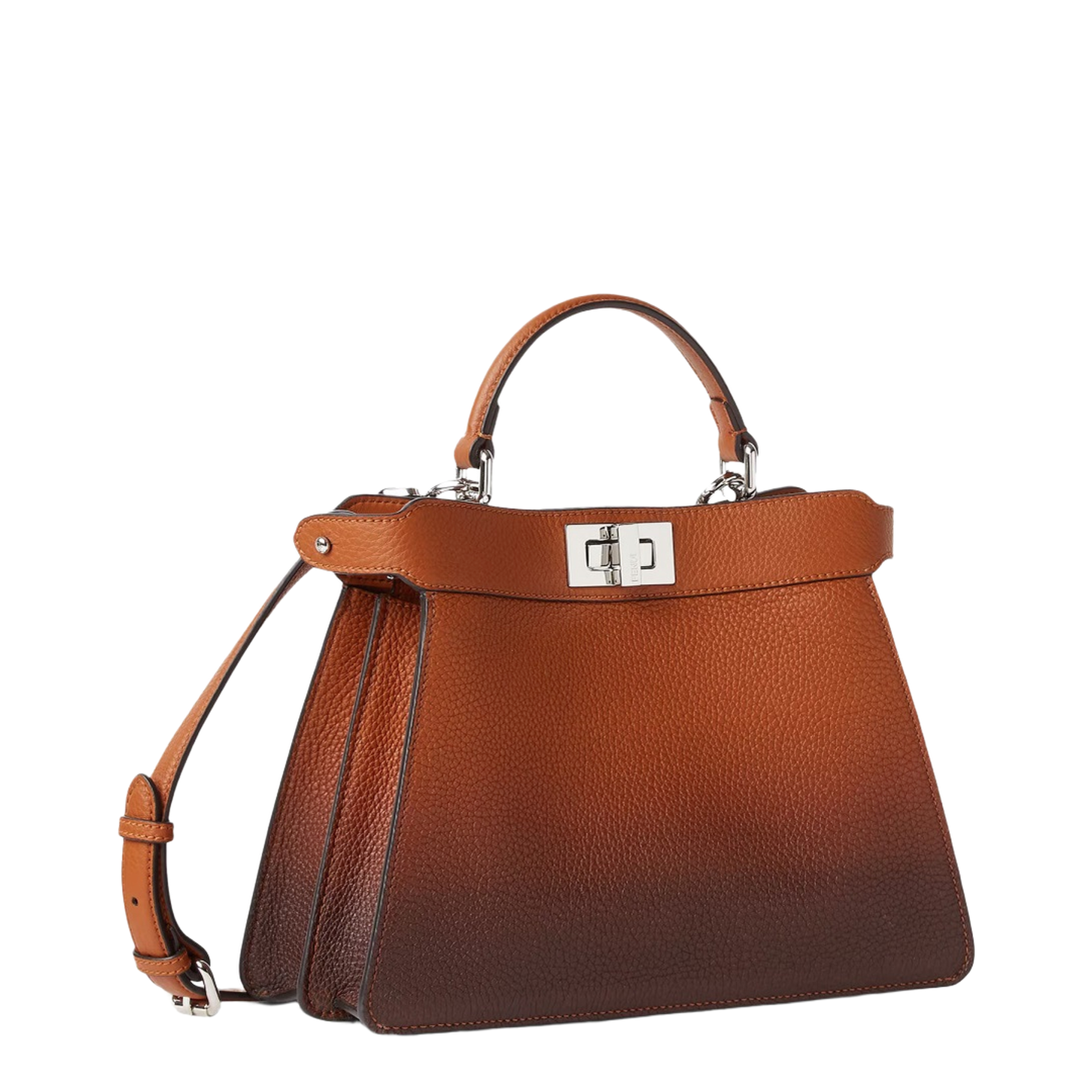 Peekaboo ISeeU Small Cuoio Romano Leather Bag - Brown Gradient - Image 2