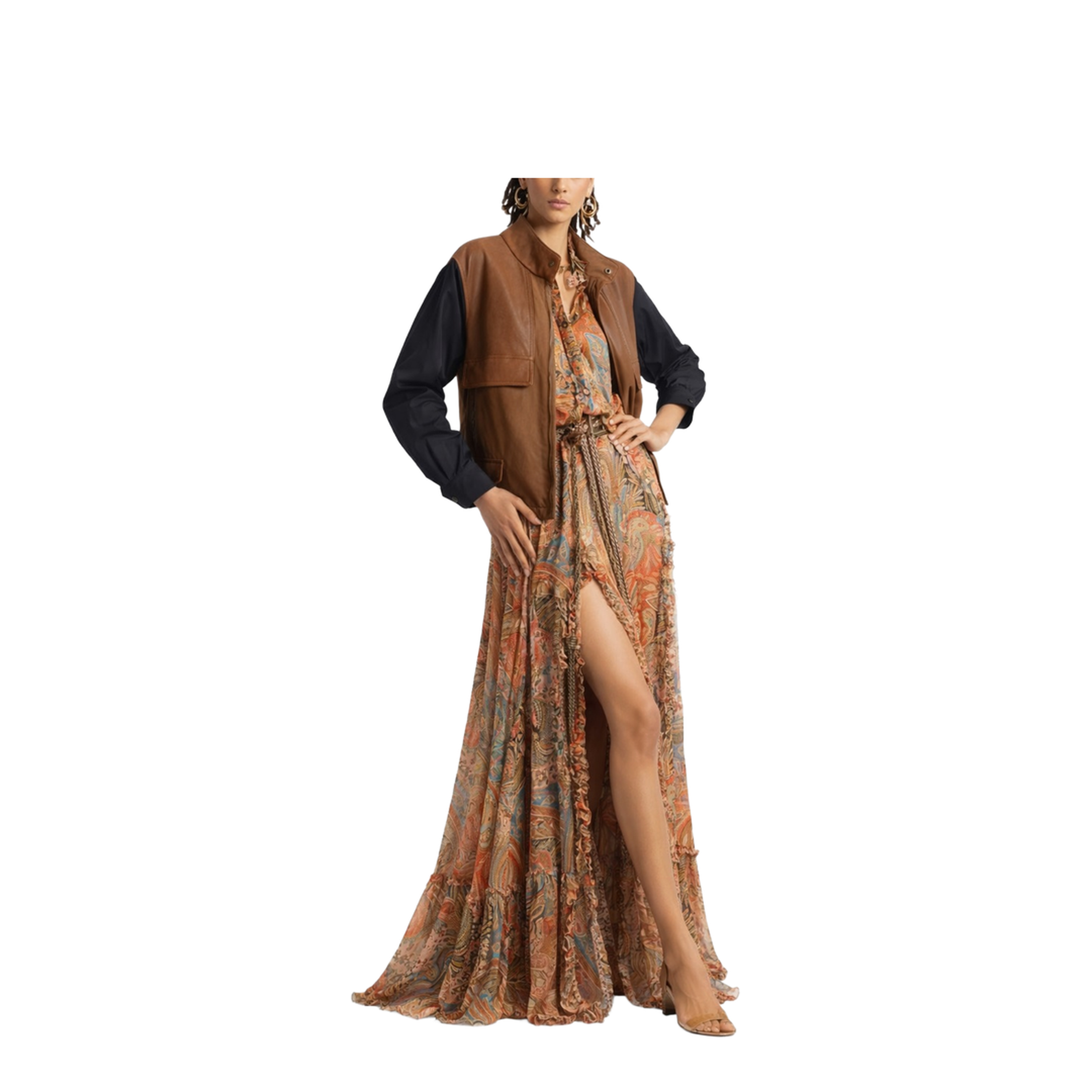 Silk Shirt with Ruffles and Paisley Motif - Image 2