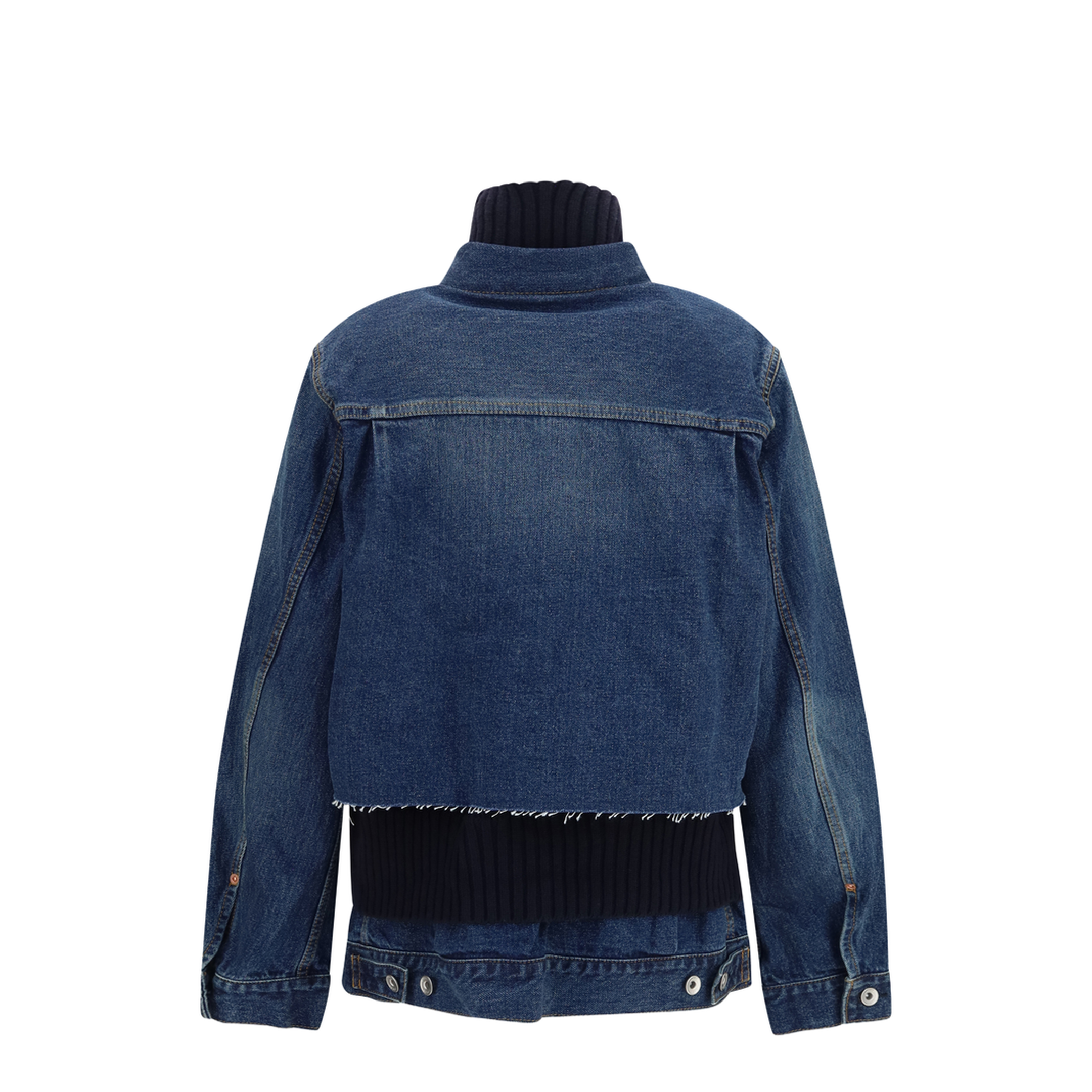 Denim Jacket with Wool Knit Layer - Image 2