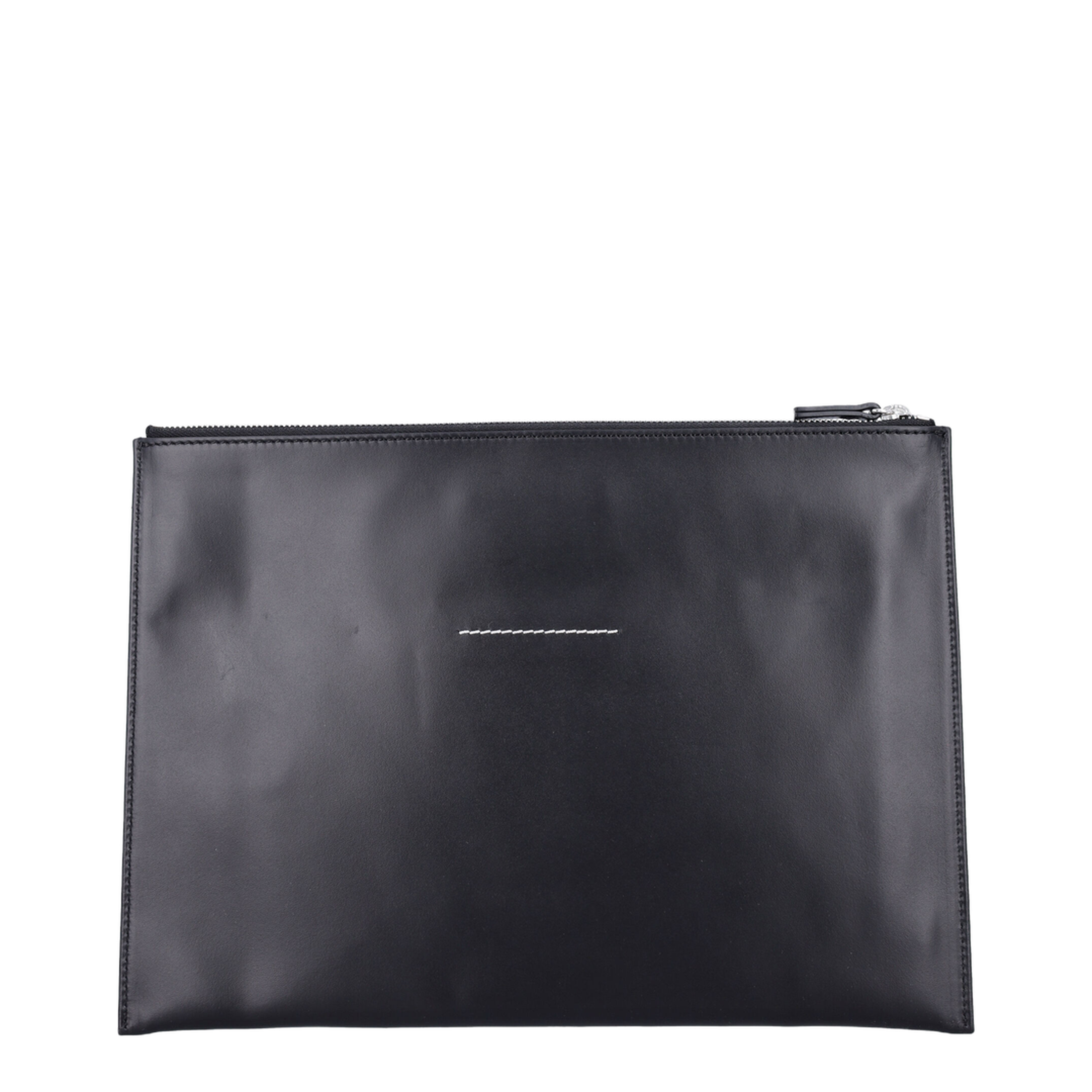 Show Pochette Medium Leather Pouch - Black - Image 3