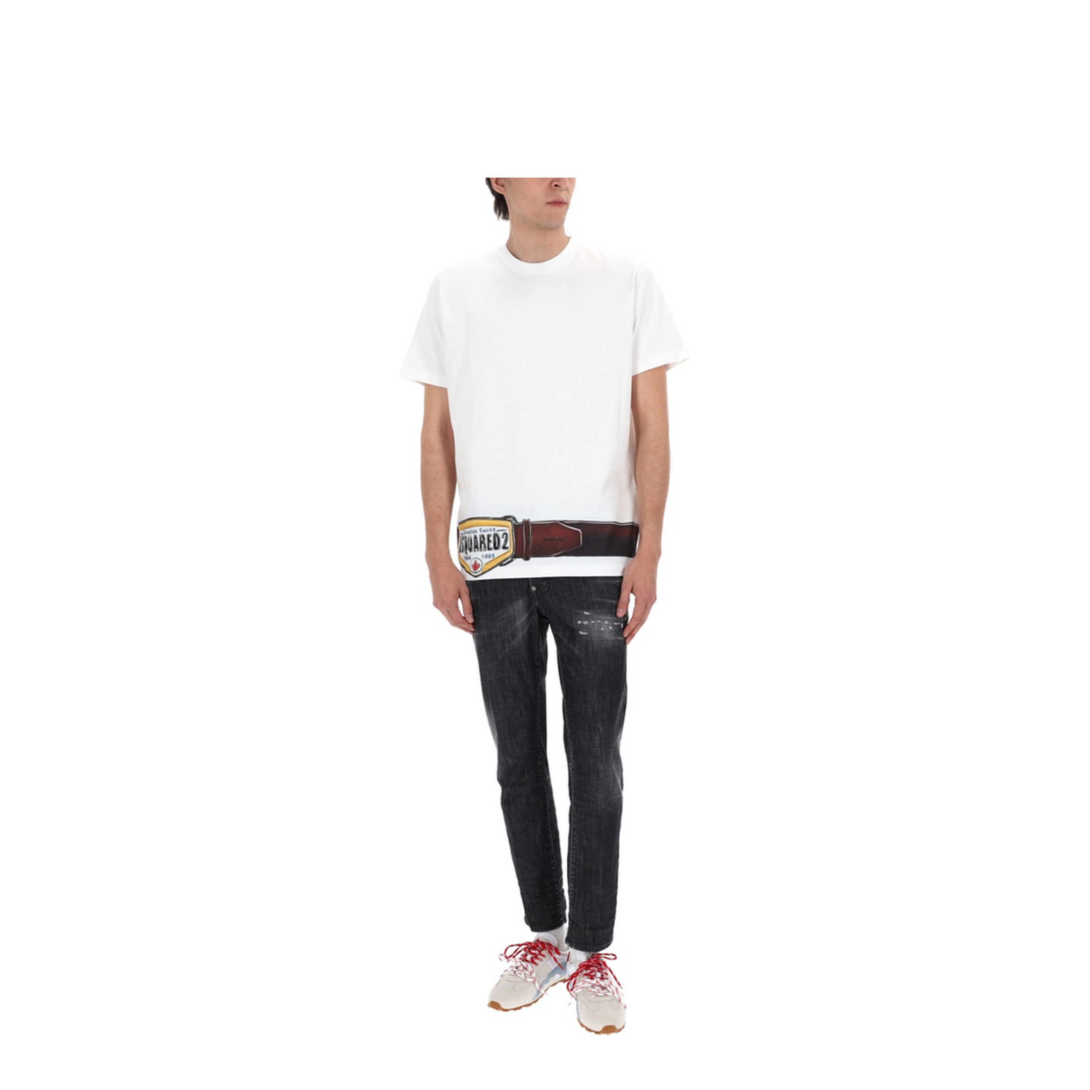Black Washed-Effect Distressed Jeans - Image 2