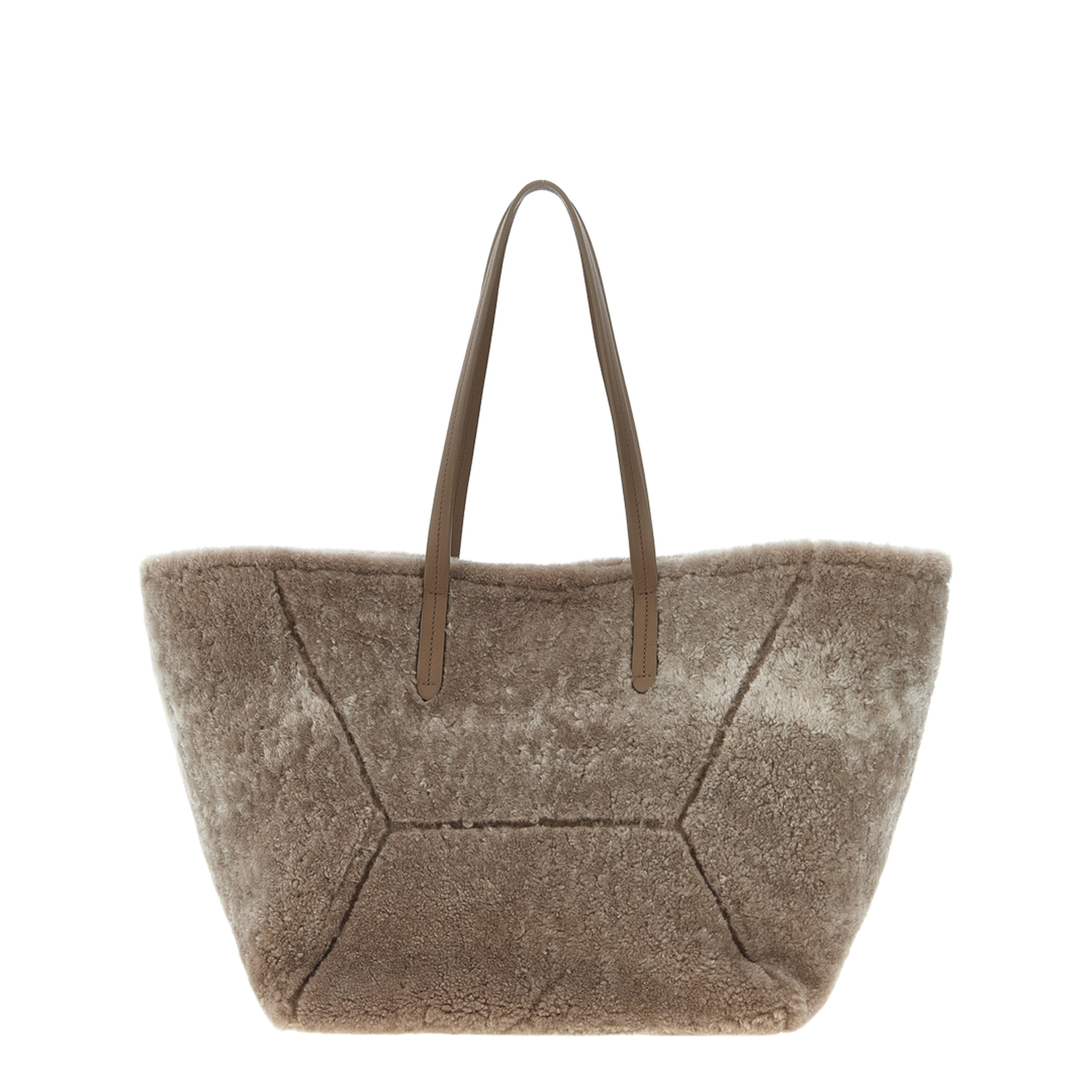 Large Shoulder Bag in Curly Shearling - Image 1