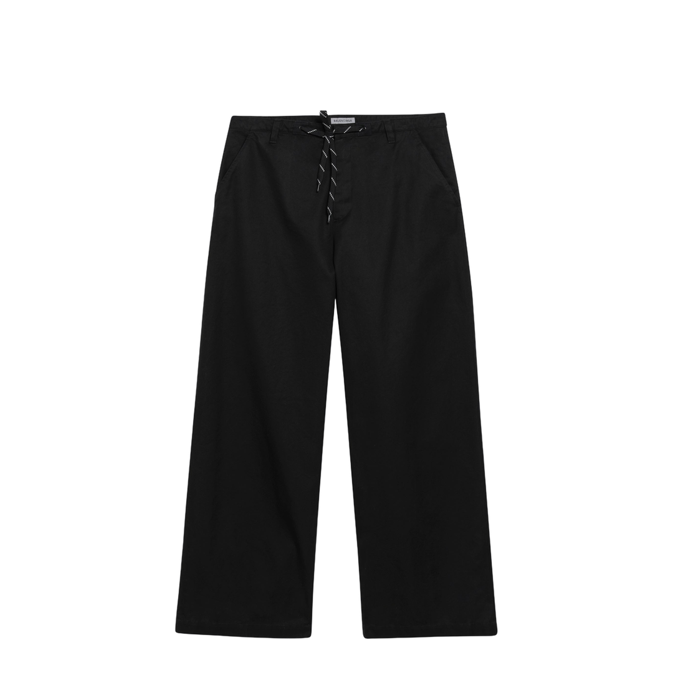 Black Cotton Twill Chino Trousers - Image 1