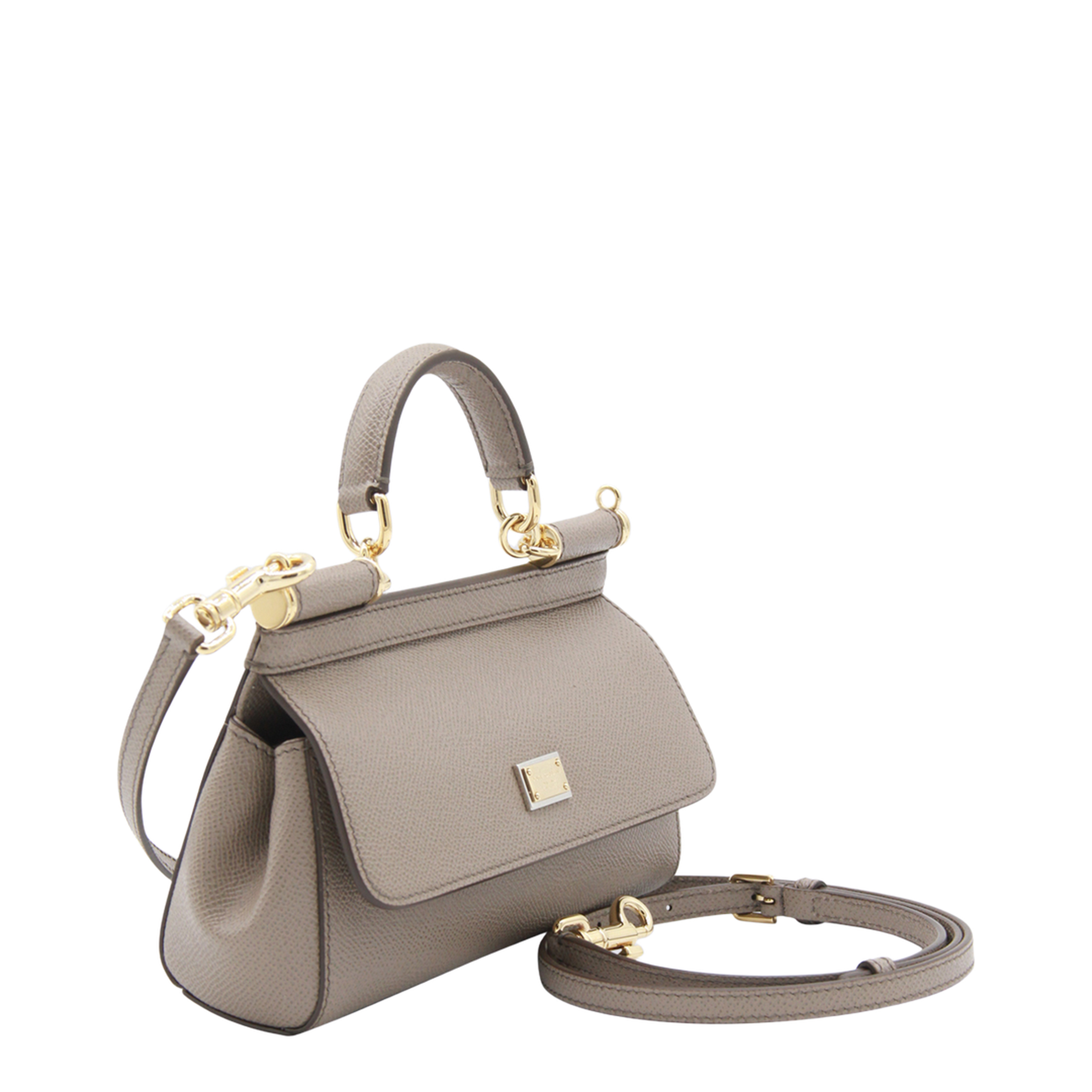 Sicily Mini Calfskin Top Handle Bag - Beige - Image 4
