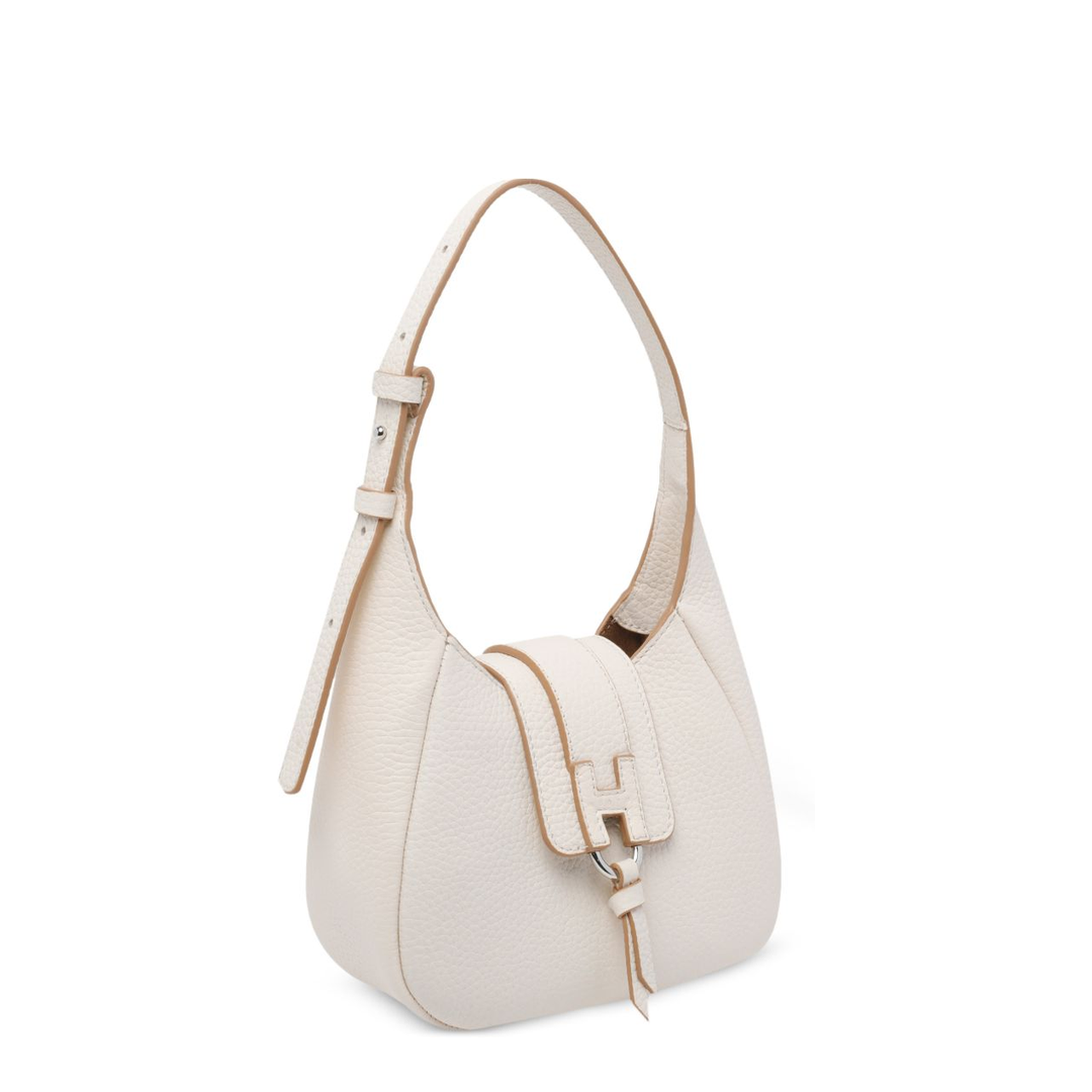 Trend Hobo Mini Calf Leather Hobo Bag - Bianco - Image 3