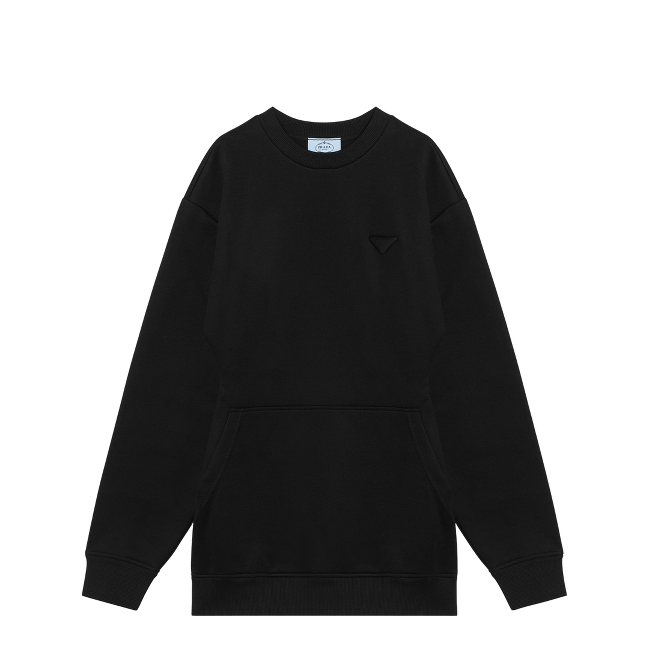 Black Short Plush Dress with Logo Triangle - Image 1