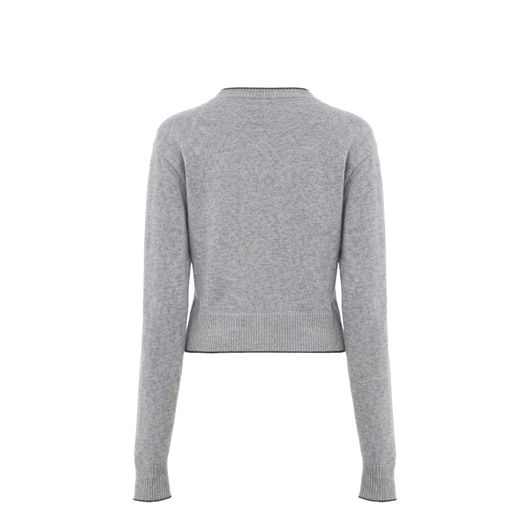 Grey Cardigan With Frontal Buttons Closure - Image 2