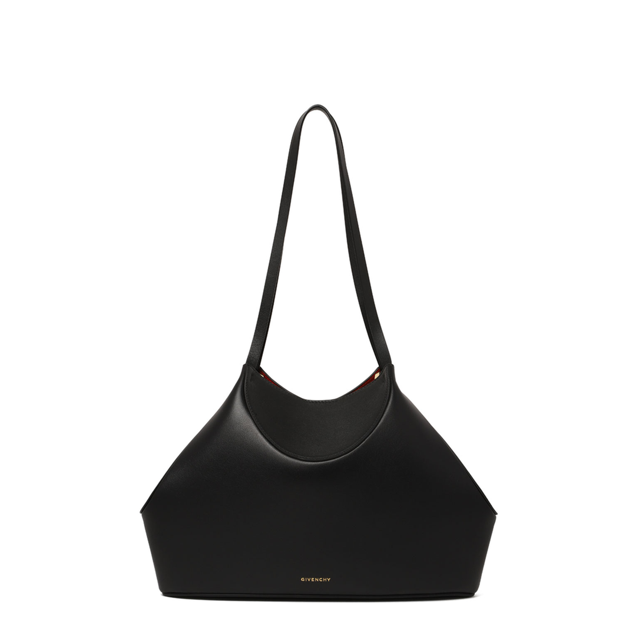 Facet Small Grained Leather Tote Bag - Black - Image 1