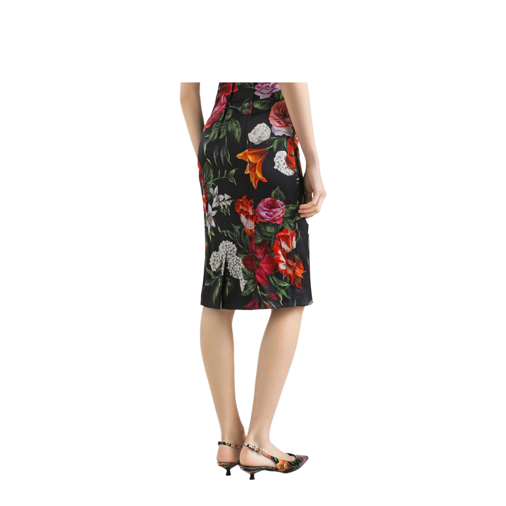 Flower-print satin dress - Image 2