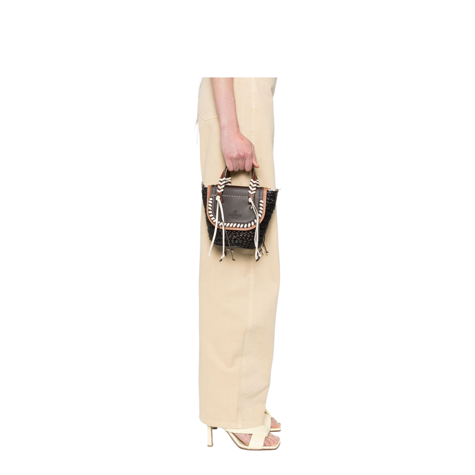 Habanera Mini Raffia Bucket Bag - Ebony - Image 3