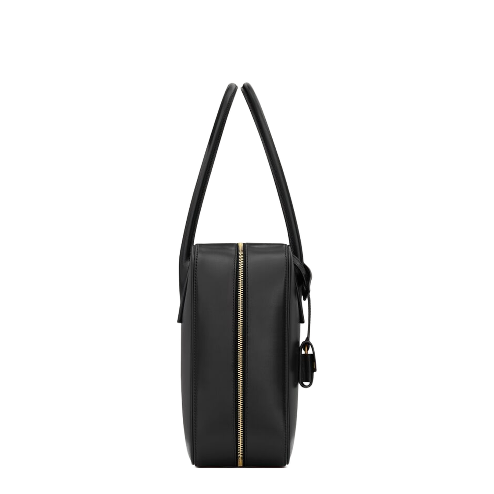 Box Leather Handbag with Metal Padlock Detail - Image 2