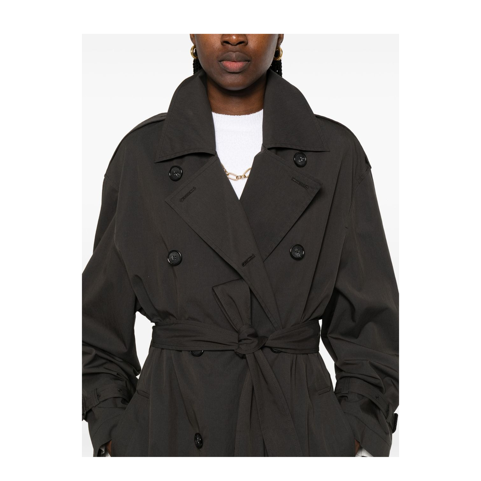 Cotton Blend Trench Coat - Image 4