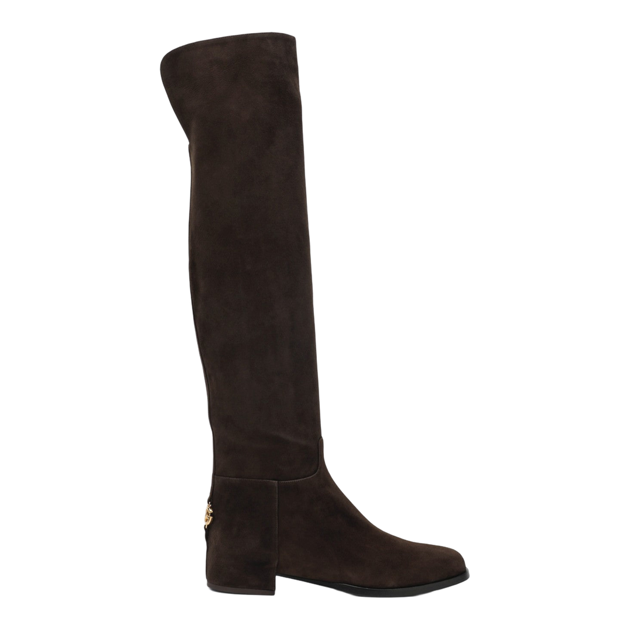 High Suede Boot in Ebony Brown - Image 1