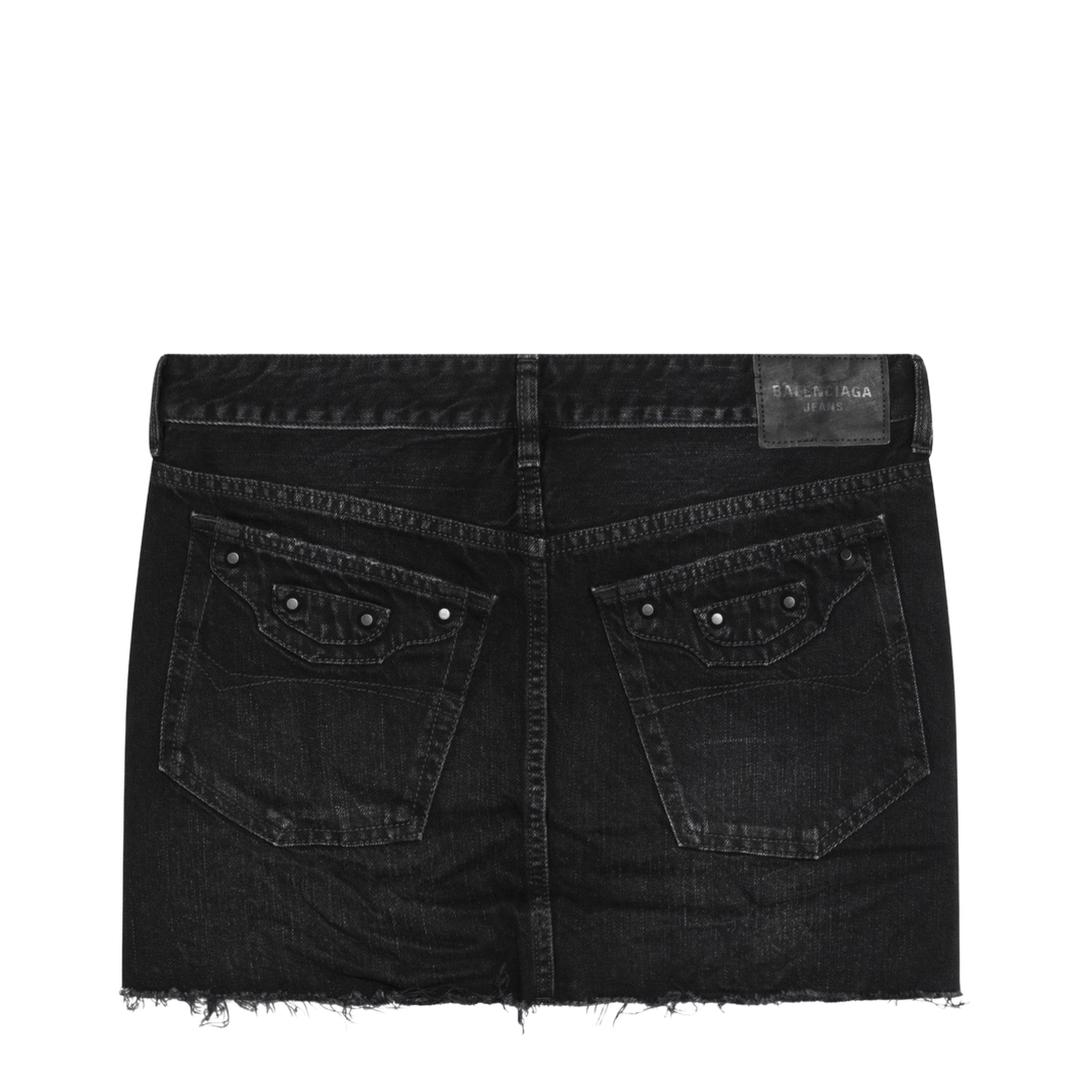 Black Denim City Mini Skirt - Image 2