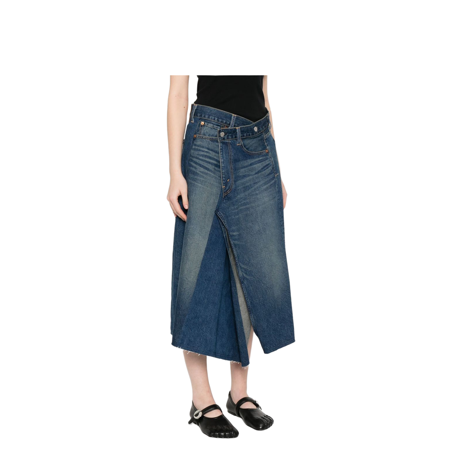 Denim Asymmetric Skirt - Image 5