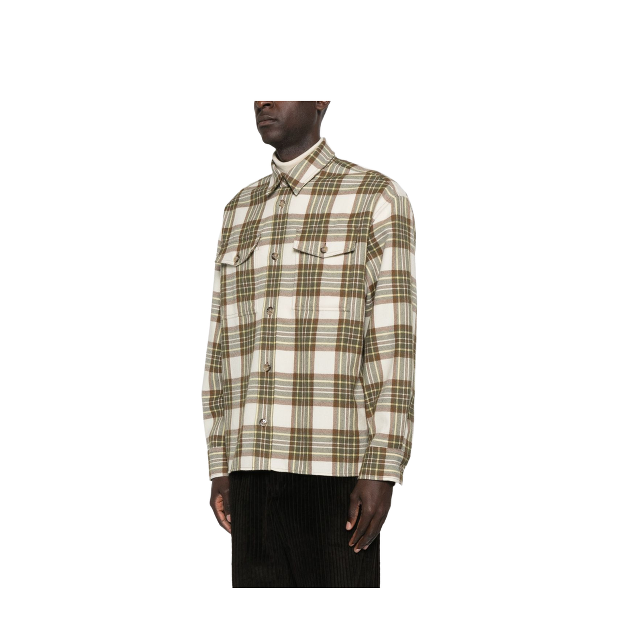Wool Checked Overshirt - Image 5
