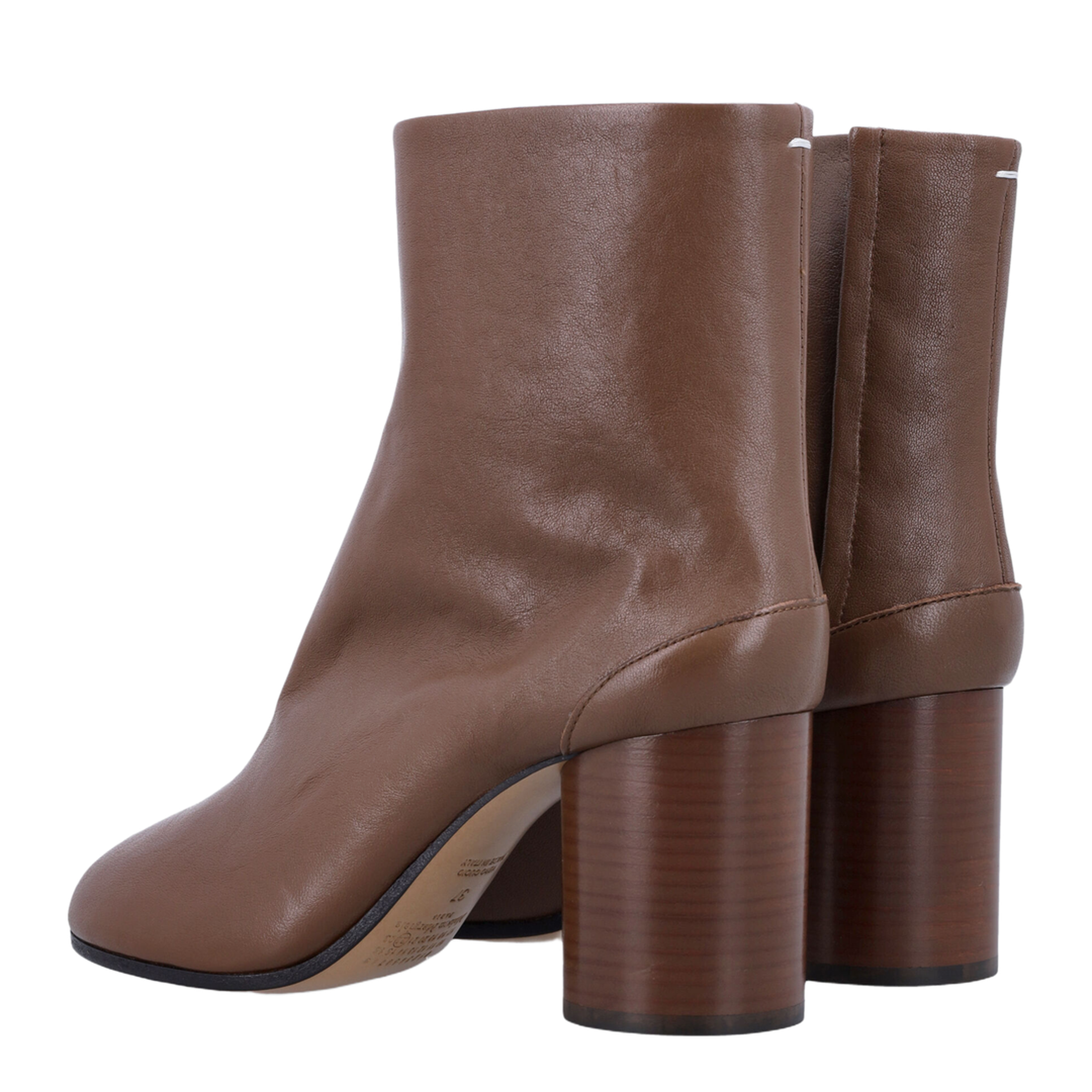 Brown Lambskin Leather Tabi Chelsea Boots - Image 8