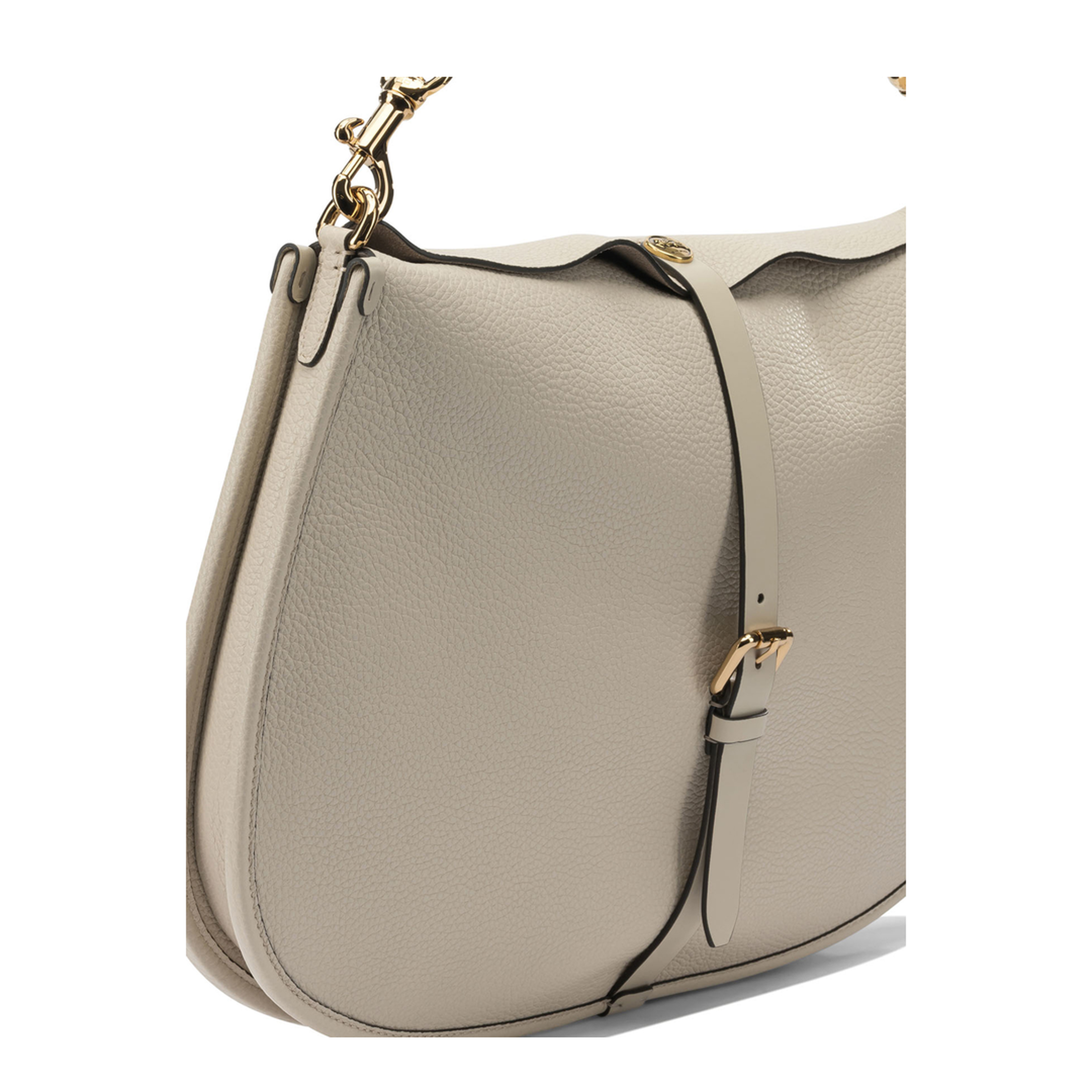 Pony Maxi Calfskin Shoulder Bag - Cream - Image 4