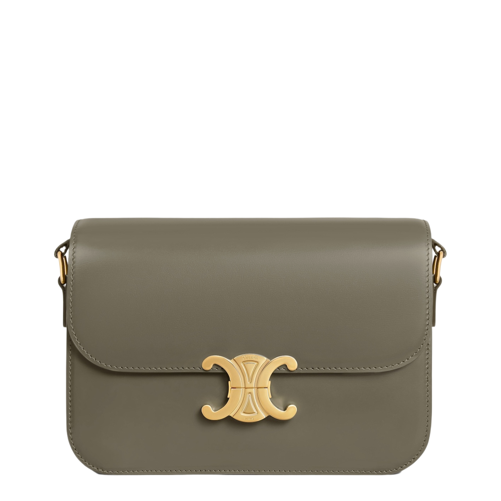 Triomphe Calfskin Crossbody Bag - Golden Khaki - Image 1