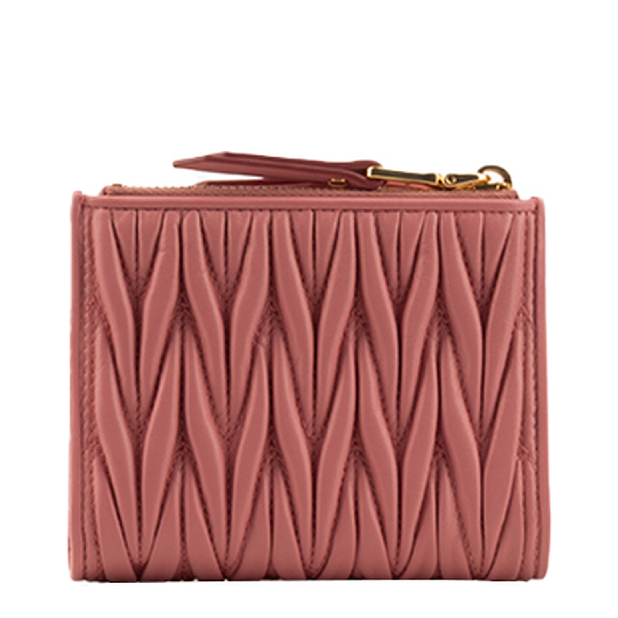 Quilted Leather Short Wallet - Pink - Image 5