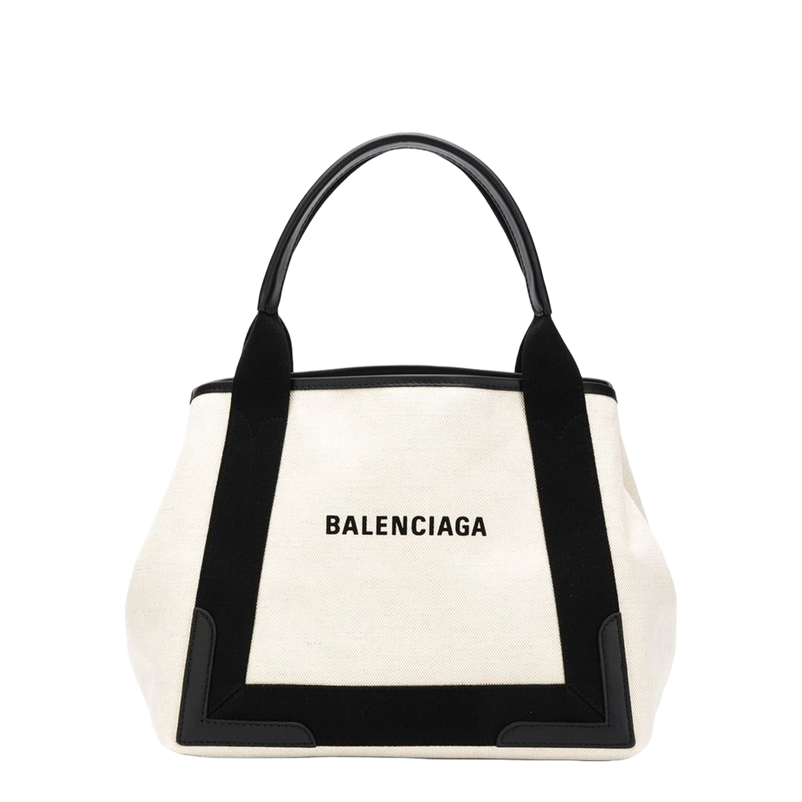 Navy Small Cabas in Beige - Image 1