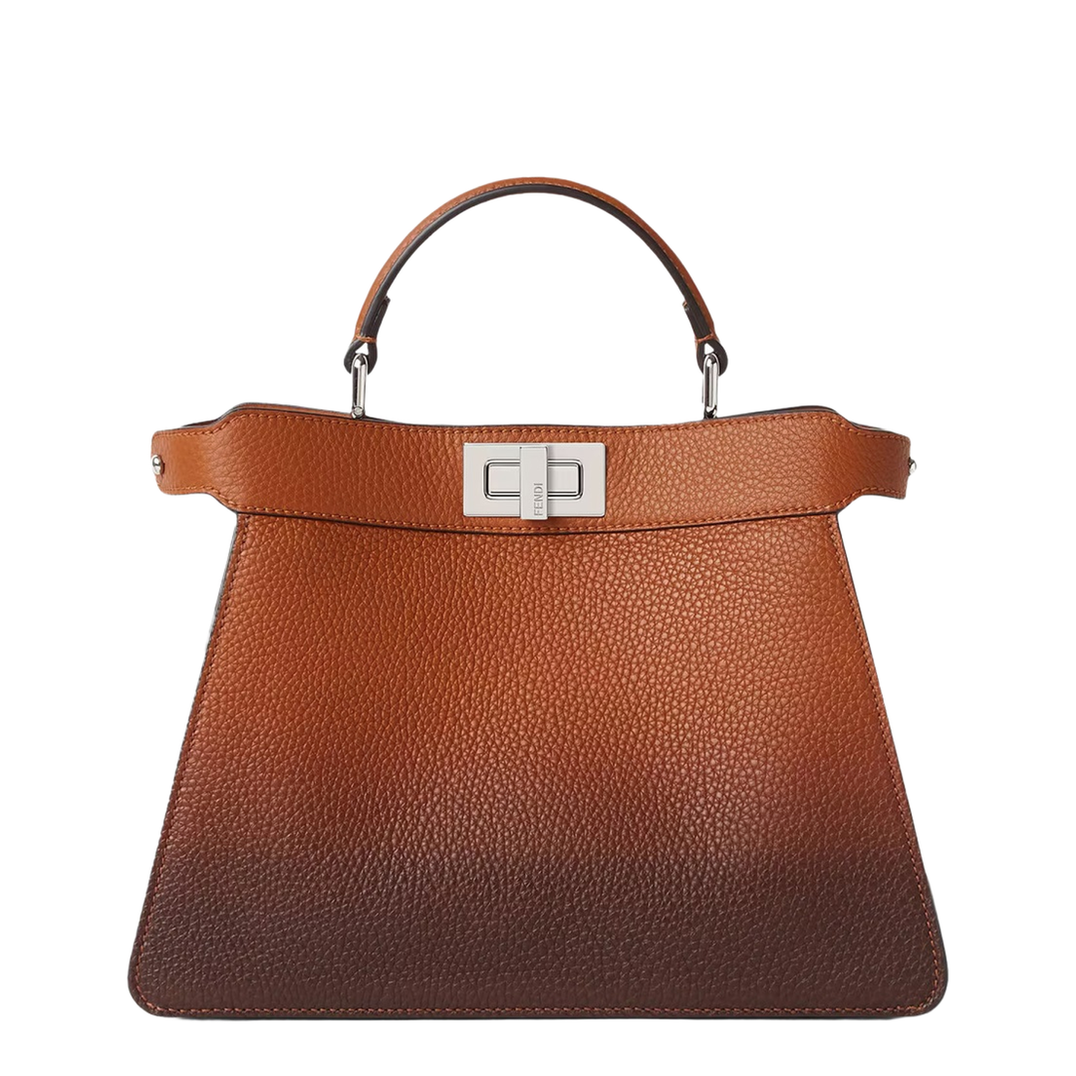Peekaboo ISeeU Small Cuoio Romano Leather Bag - Brown Gradient - Image 1