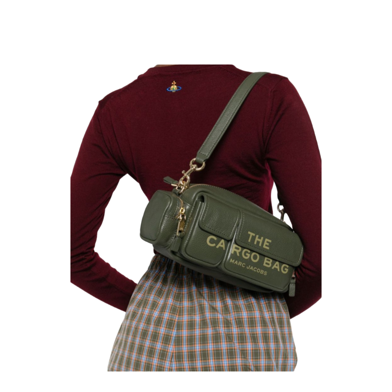 Cargo Shoulder Bag Leather Green - Image 4