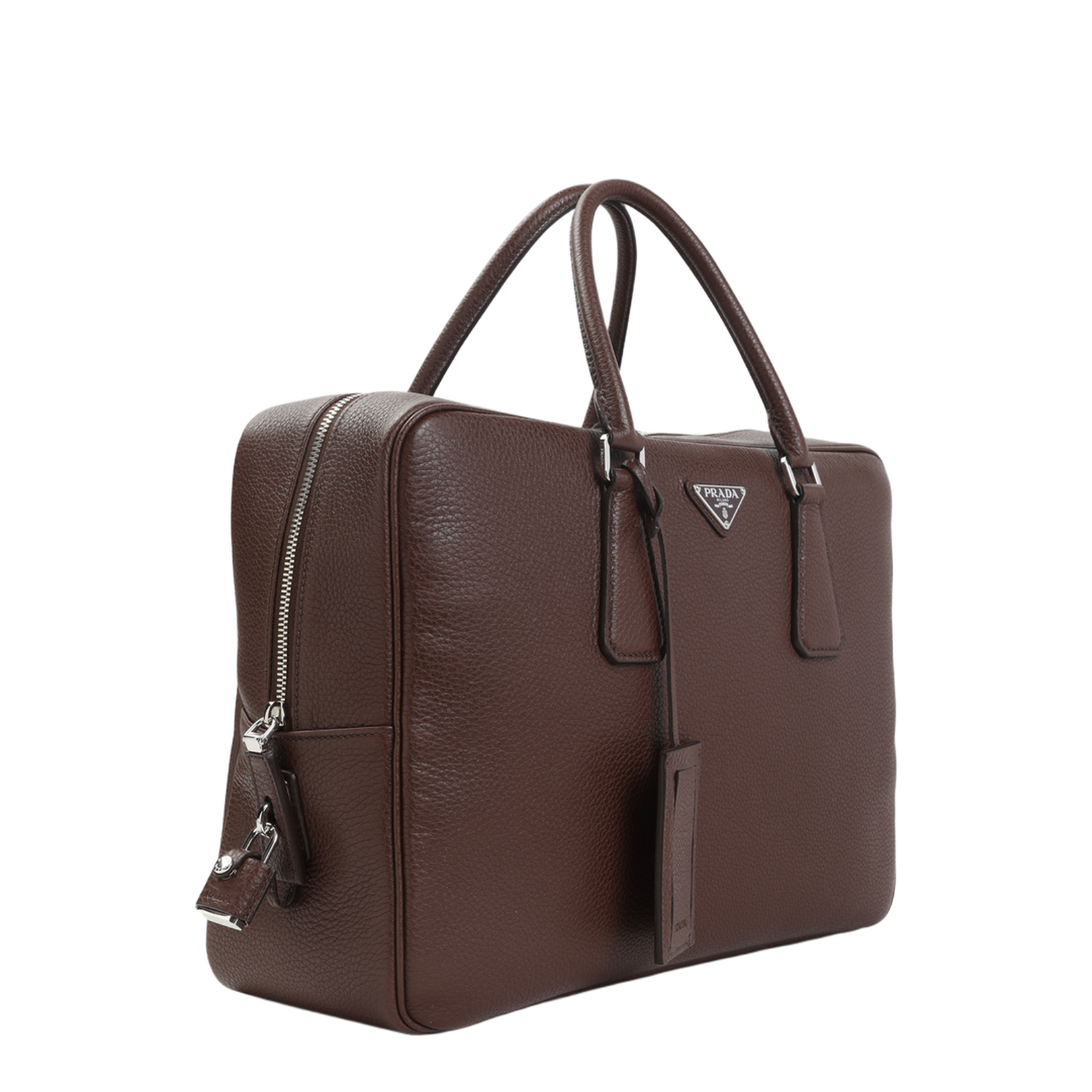 Structured Calf Leather Briefcase - Brown - Image 2