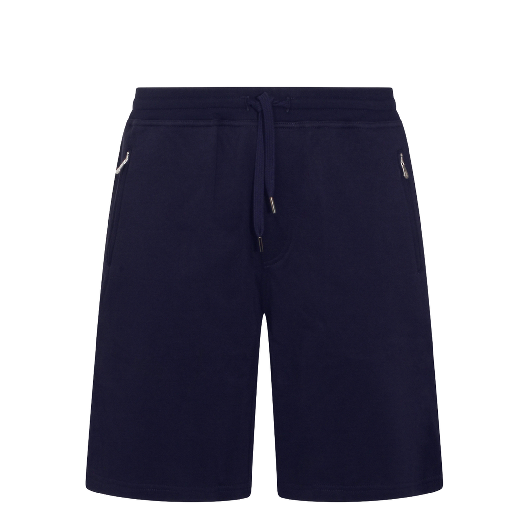 Techno Cotton Fleece Bermuda Shorts Navy Blue - Image 1