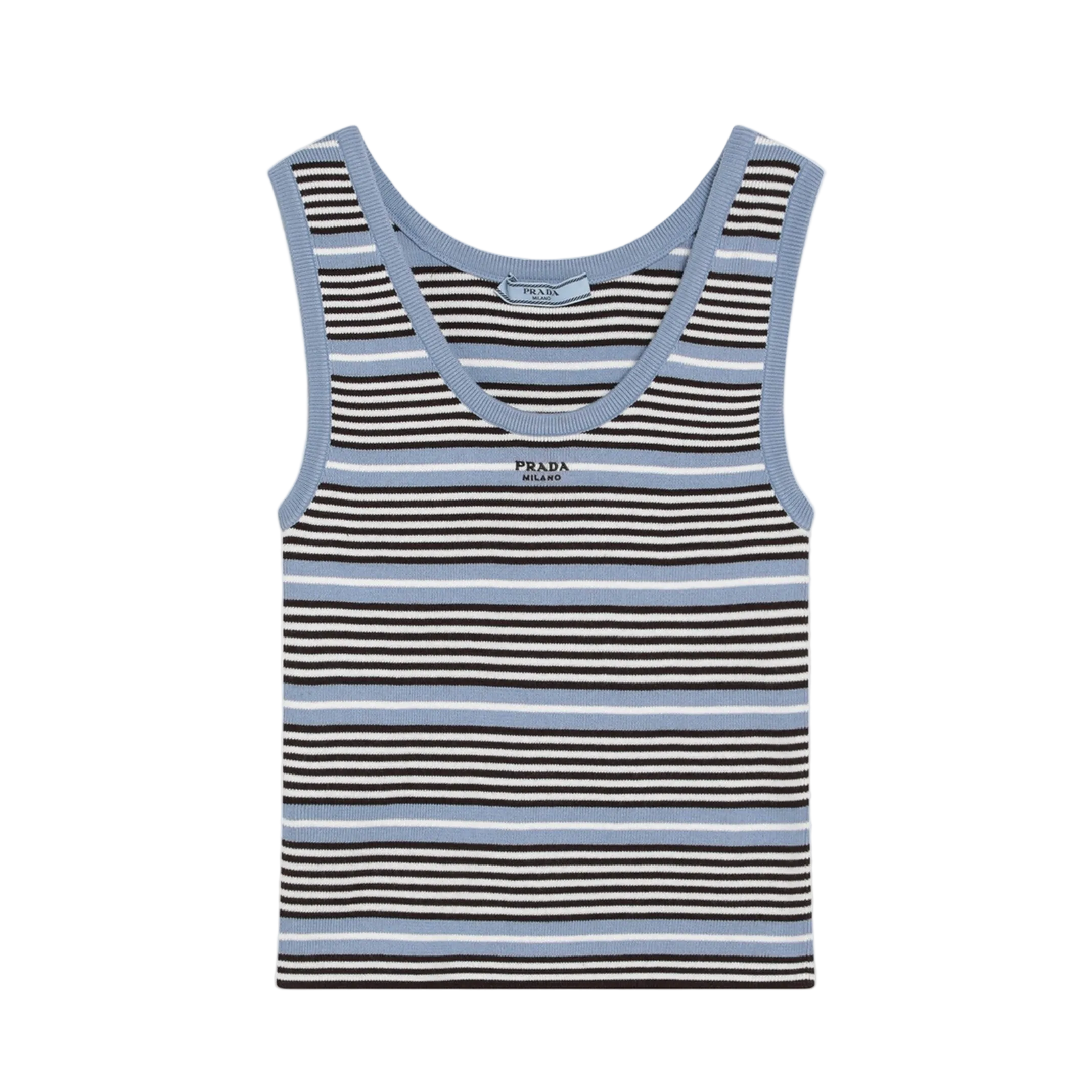 Light Blue and White Striped Tank Top - Image 1