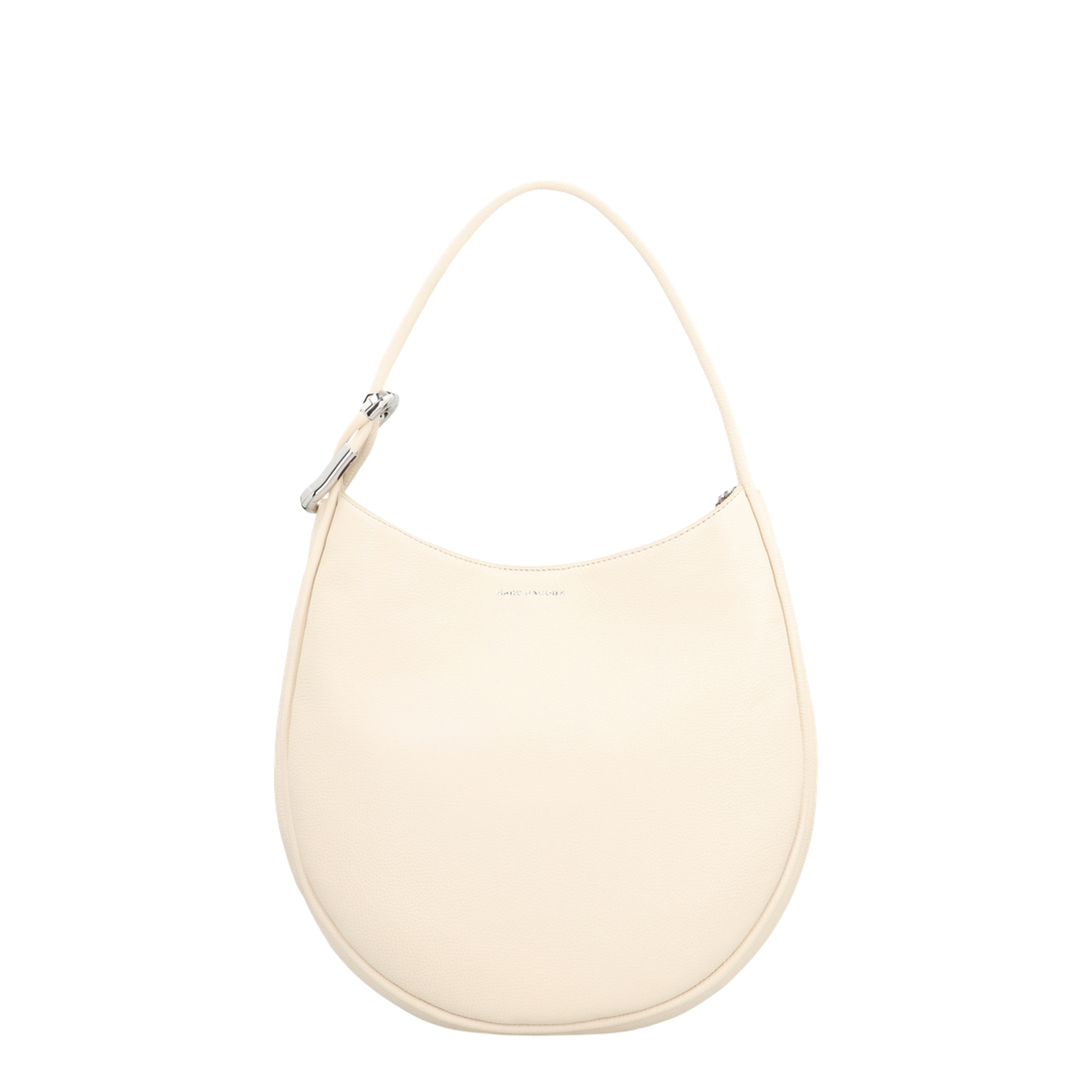 Leather Crescent Large Dual Shoulder Bag - White - Image 3
