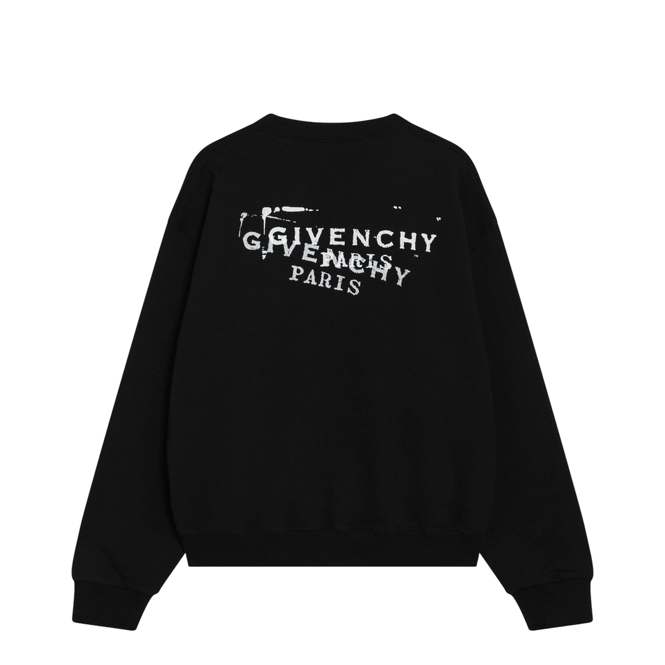 Black Brushed Cotton Sweatshirt with Logo - Image 2