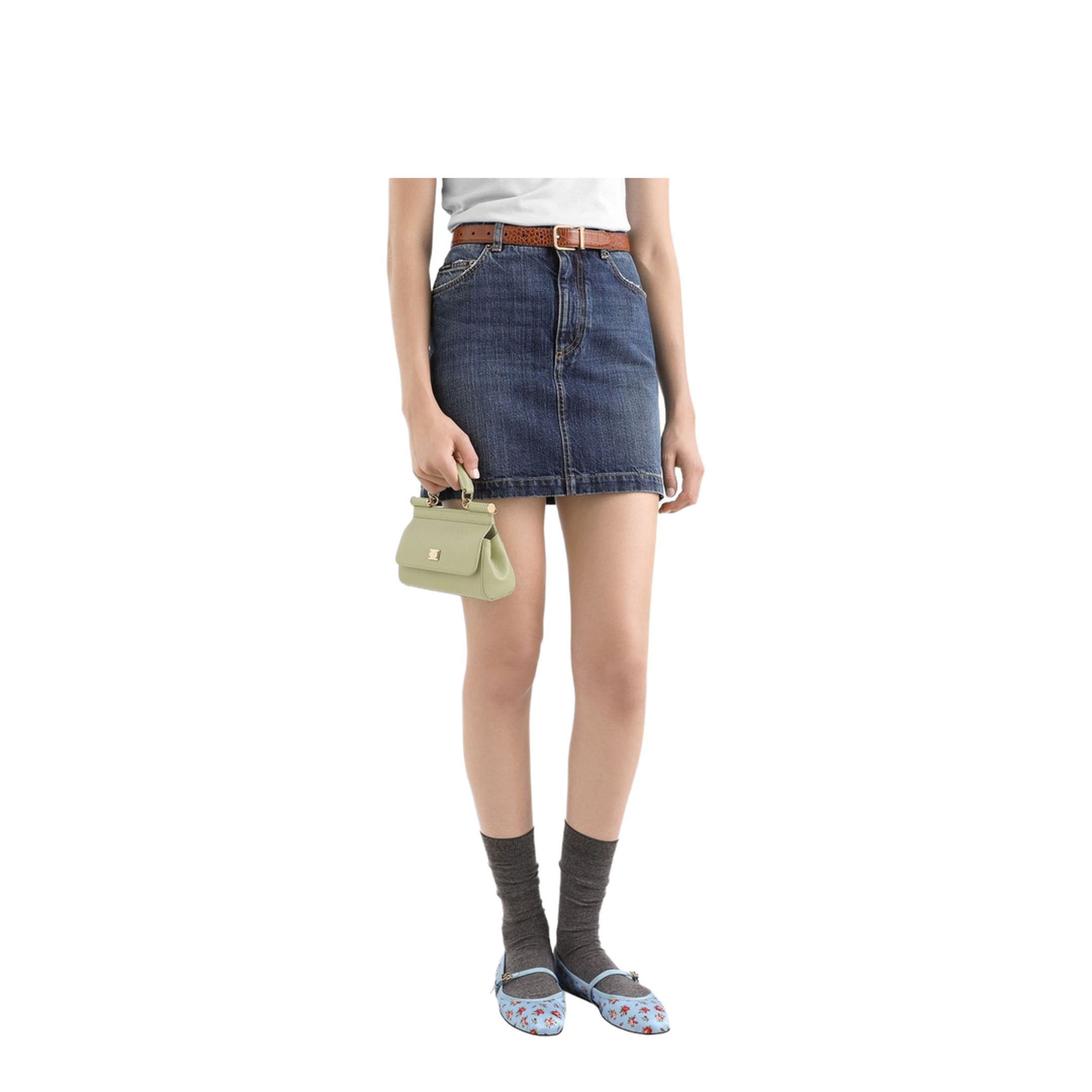 Sicily Small Top Handle Bag In Sage Green - Image 3