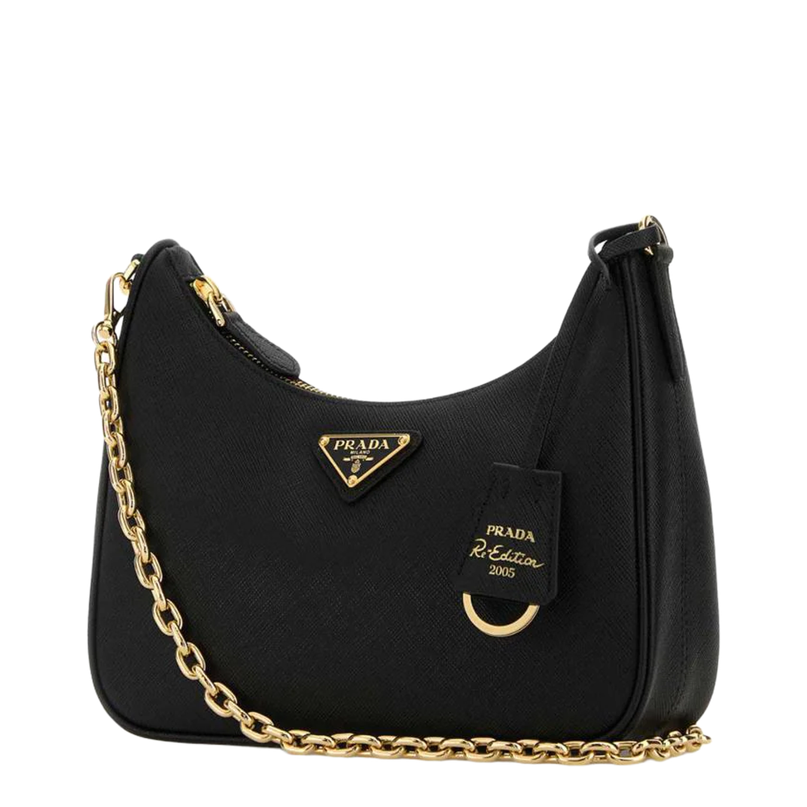 Re-Edition 2005 Leather Shoulder Bag Black - Image 2