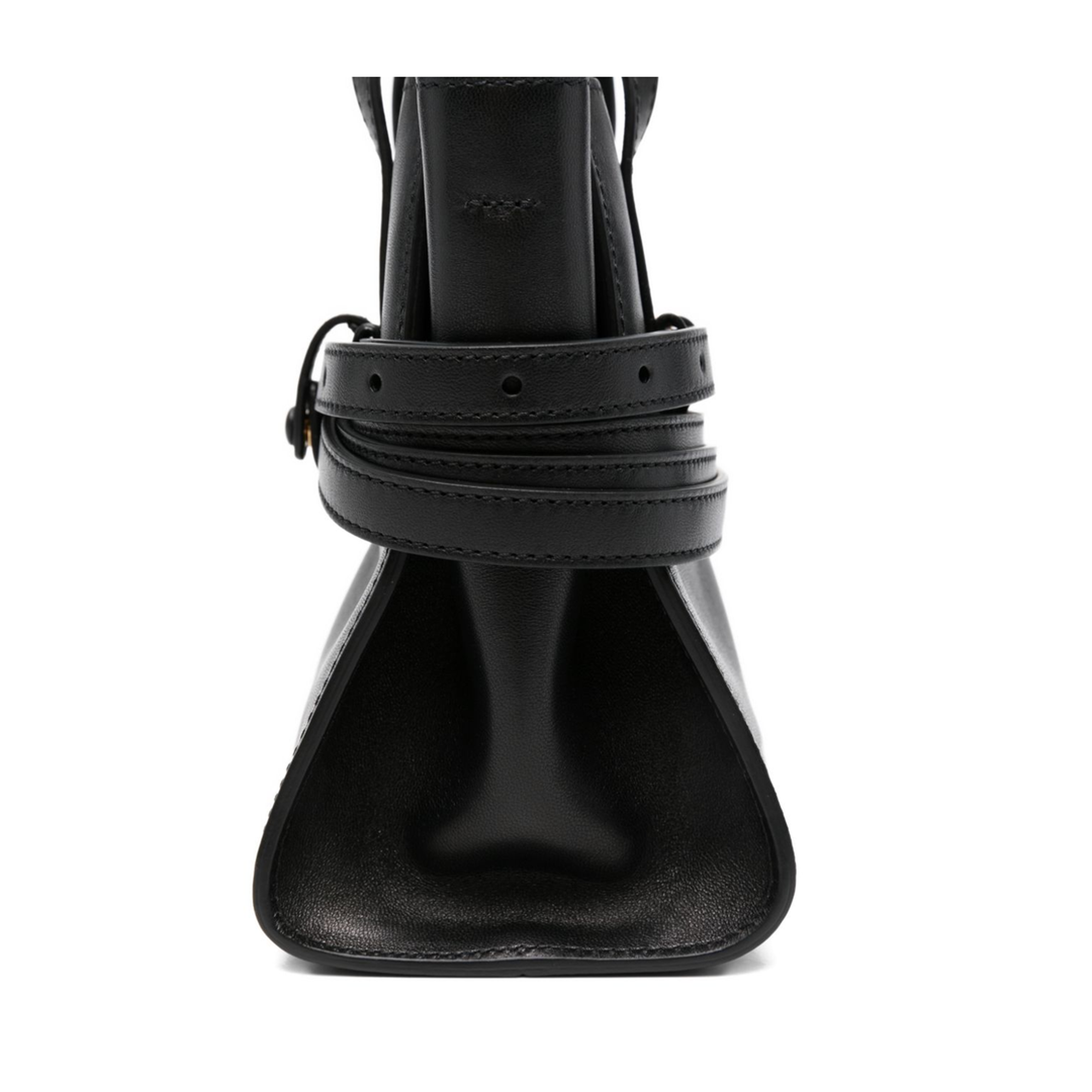 Tie Me Calf Leather Tote Bag - Black - Image 3